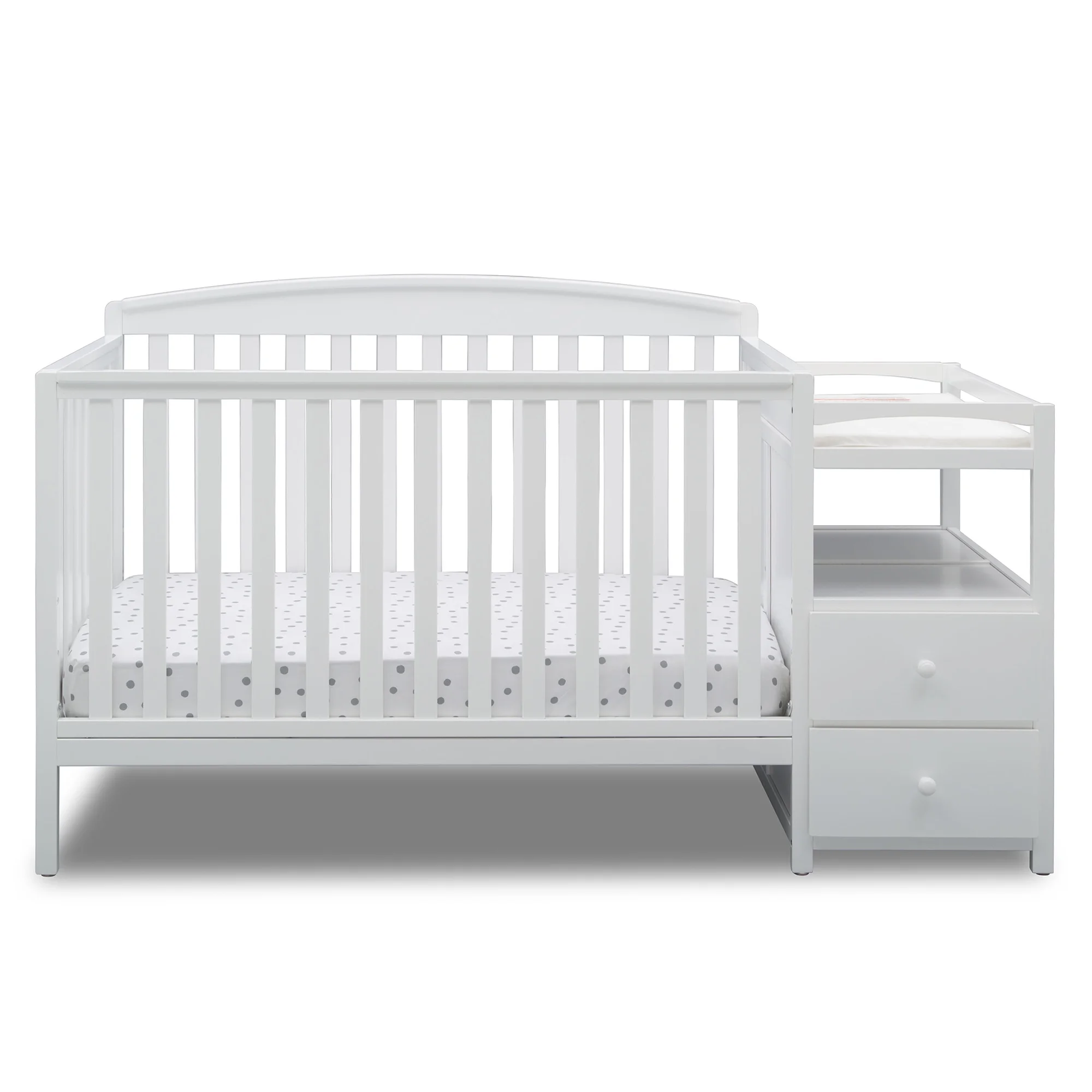 Delta Children Royal 4-in-1 Baby Crib & Changer, White