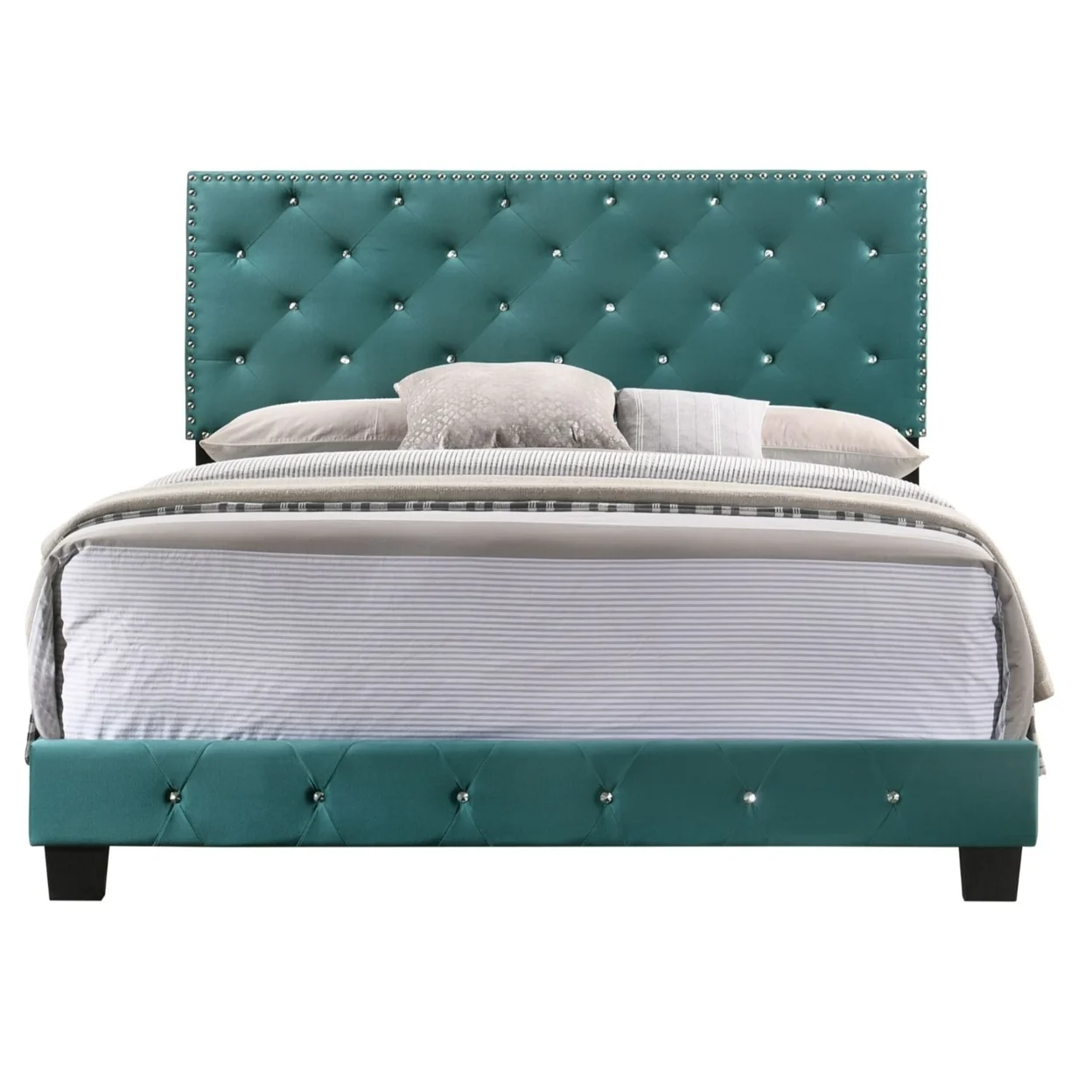 Home Furniture Suffolk Green Queen Panel Bed