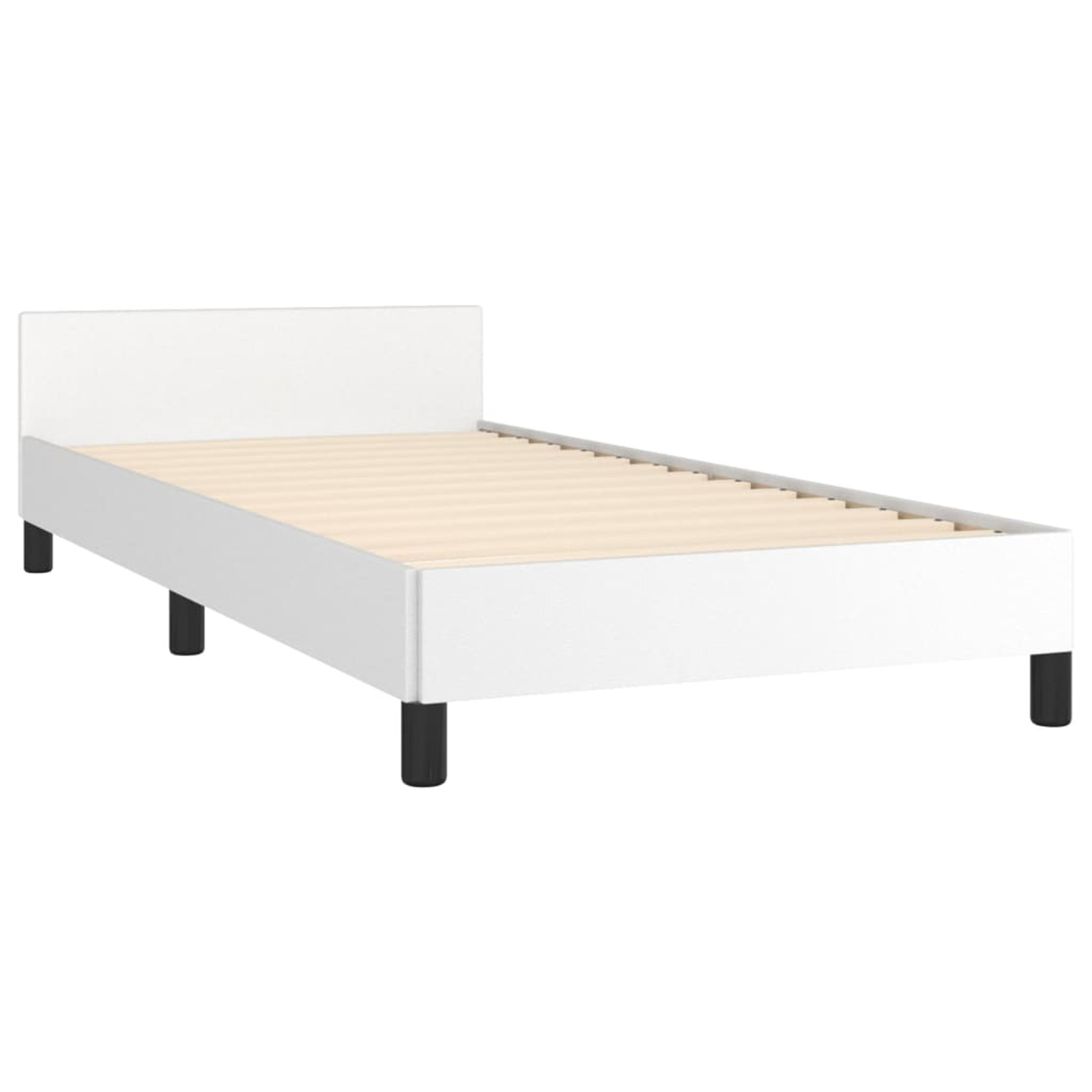 moobody Bed Frame with Headboard White 39.4