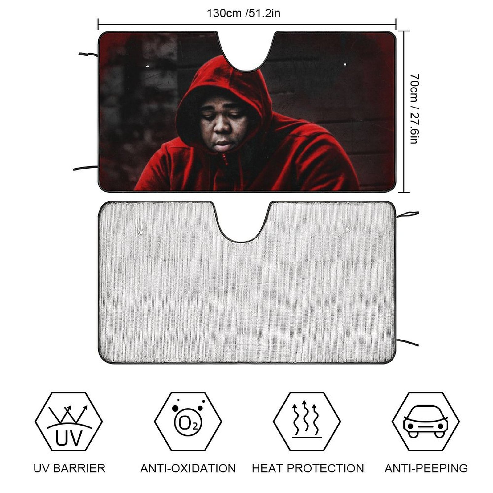 Rod Wave Car Windshield Sunshade Accessories Umbrella Foldable Reflective Sun Visor Front Window Cover Protector