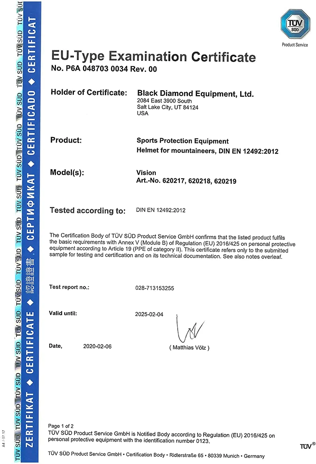 Black Diamond Vision Helmet - Men's