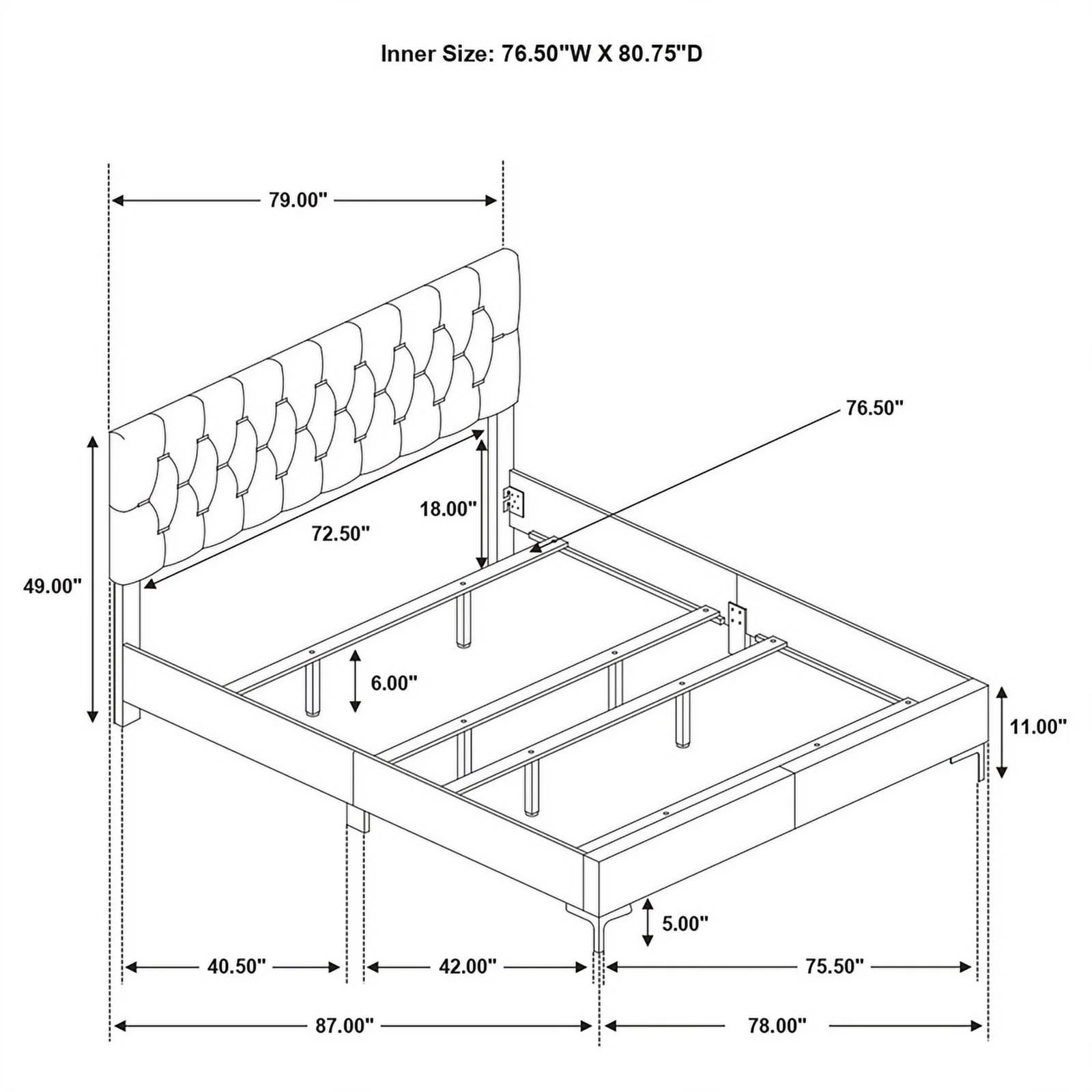 Maklaine 4-piece Wood Eastern King Bedroom Set in White and Gold