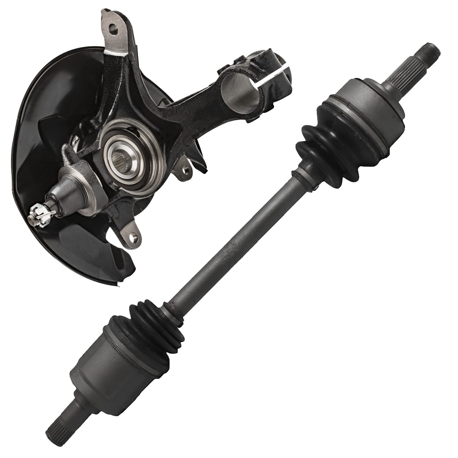 Detroit Axle - Front Left Steering Knuckle Wheel Hub Bearing CV Axle Replacement for 2015-2016 Honda Accord 2.4L w/Manual Transmission