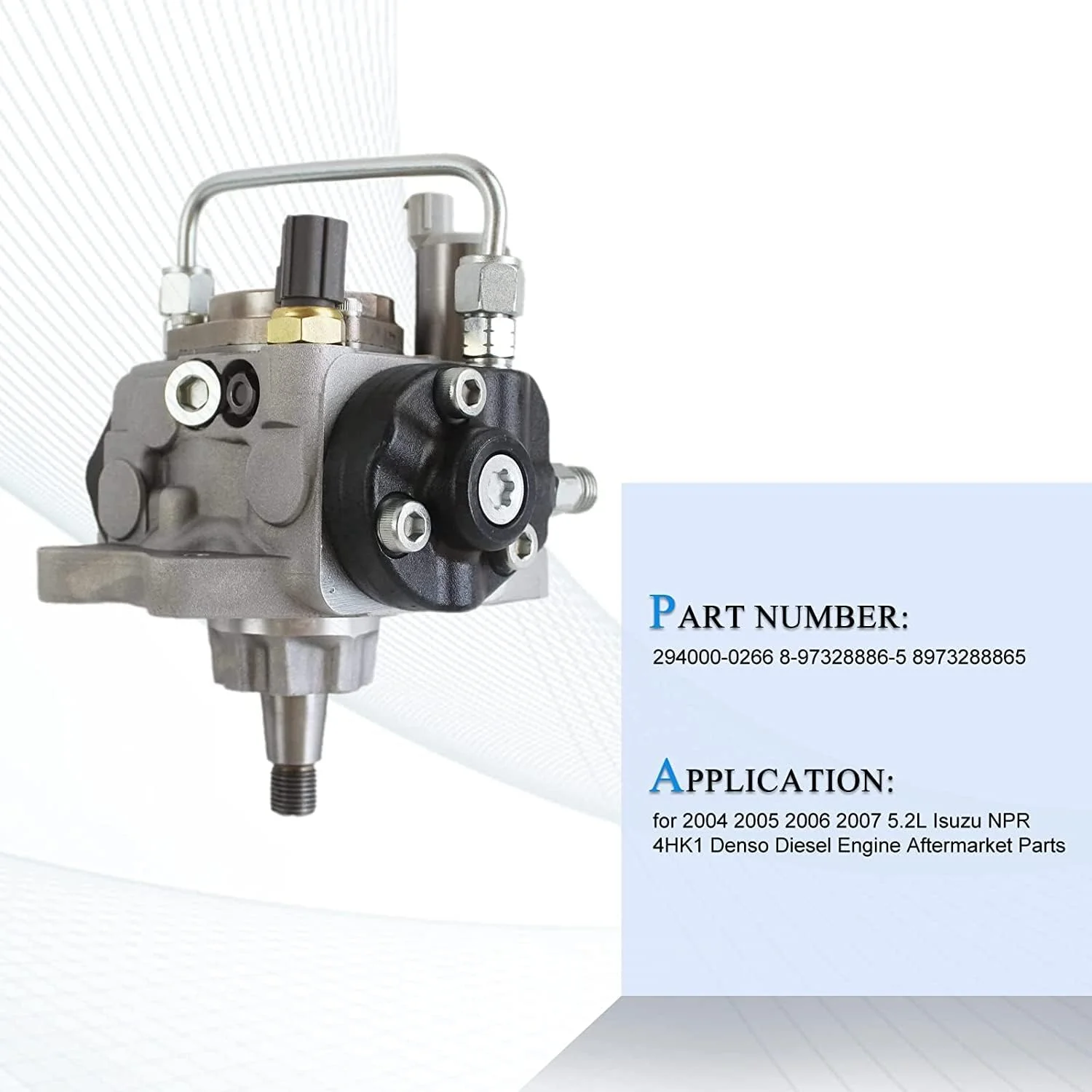 PANGOLIN Common Rail Injection Fuel Pump 294000-0266 8-97328886-5 8973288865 Fuel Injection Pump for 2004 2005 2006 2007 5.2L Isuzu NPR 4HK1 Denso Diesel Engine Aftermarket Parts