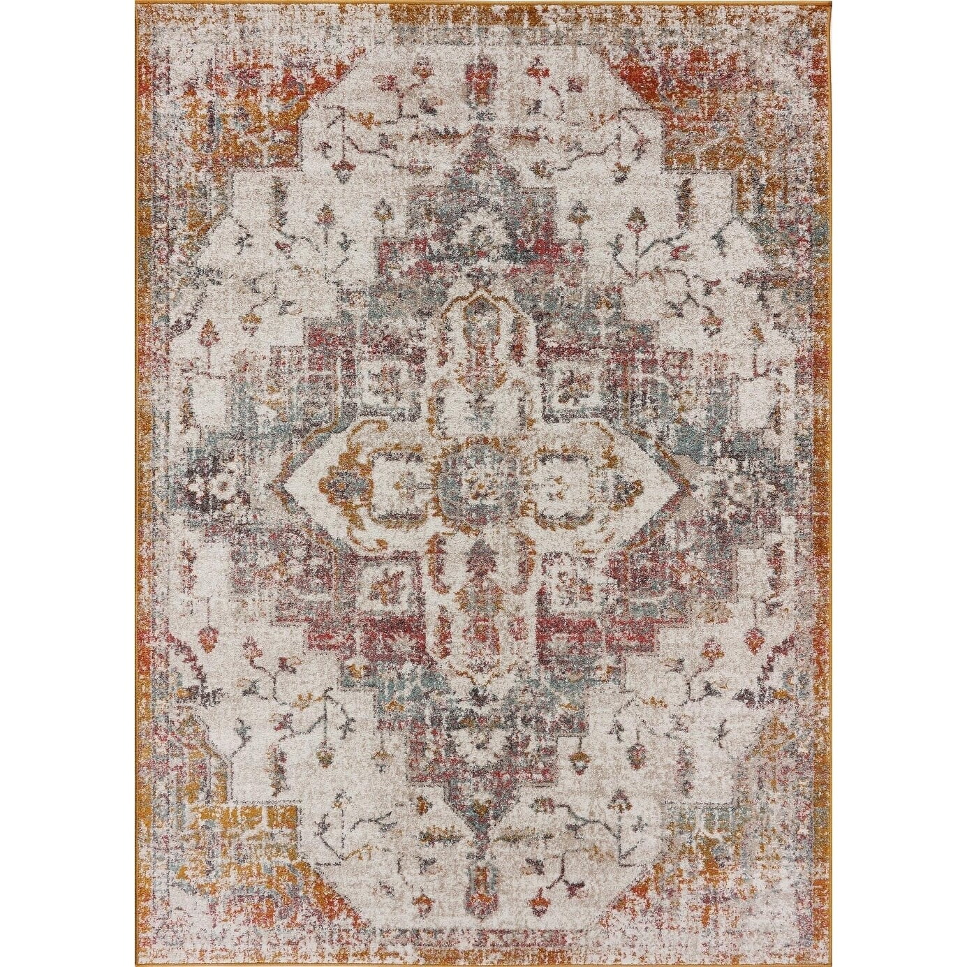 Copper Grove  Westend Multicolored Antique Pattern Area Rug 3'11″x5'3″ 4' x 6' Indoor Living Room, Bedroom, Patio
