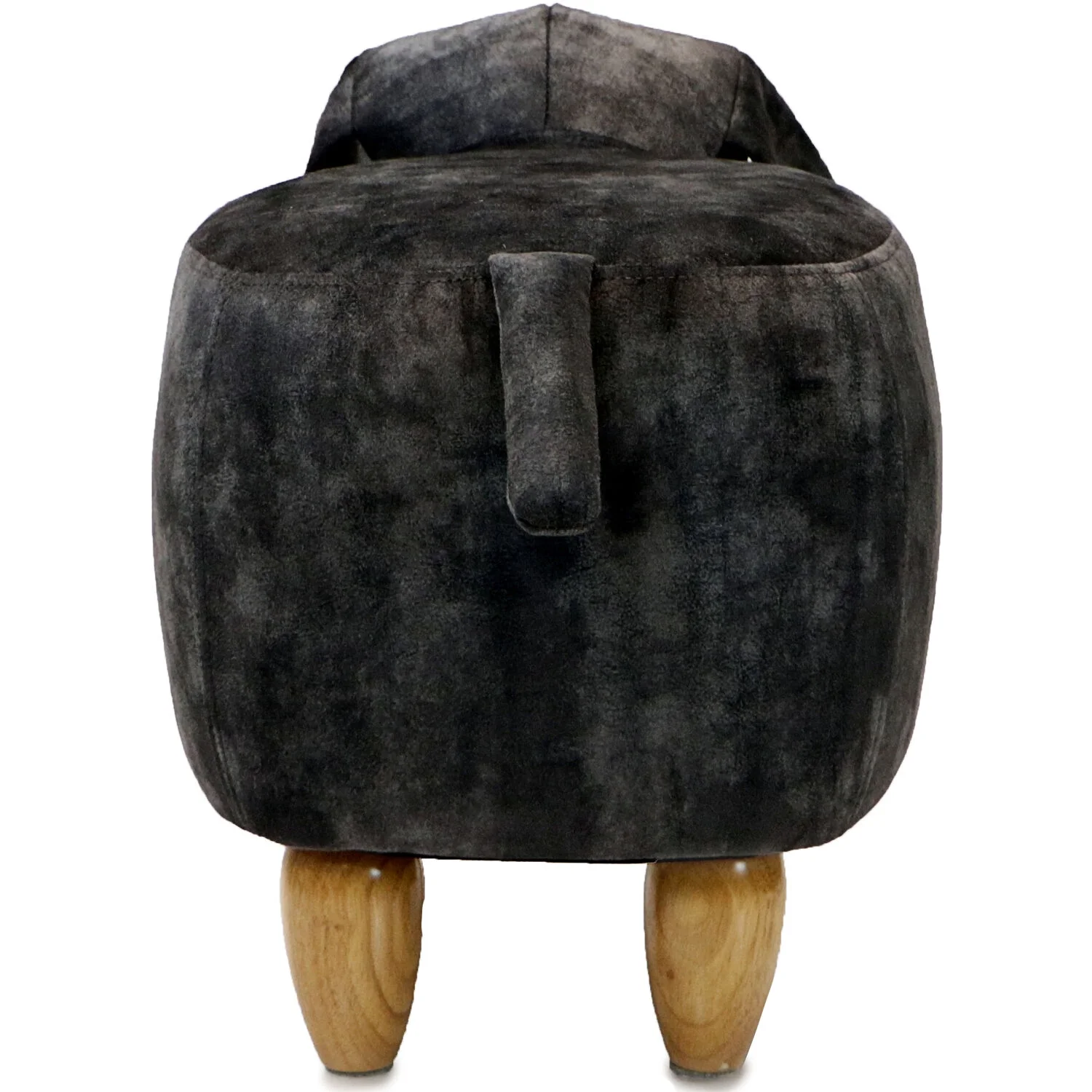 Critter Sitters 14-In. Seat Height Polyester Blend Dark Gray Dog Animal Shape Ottoman