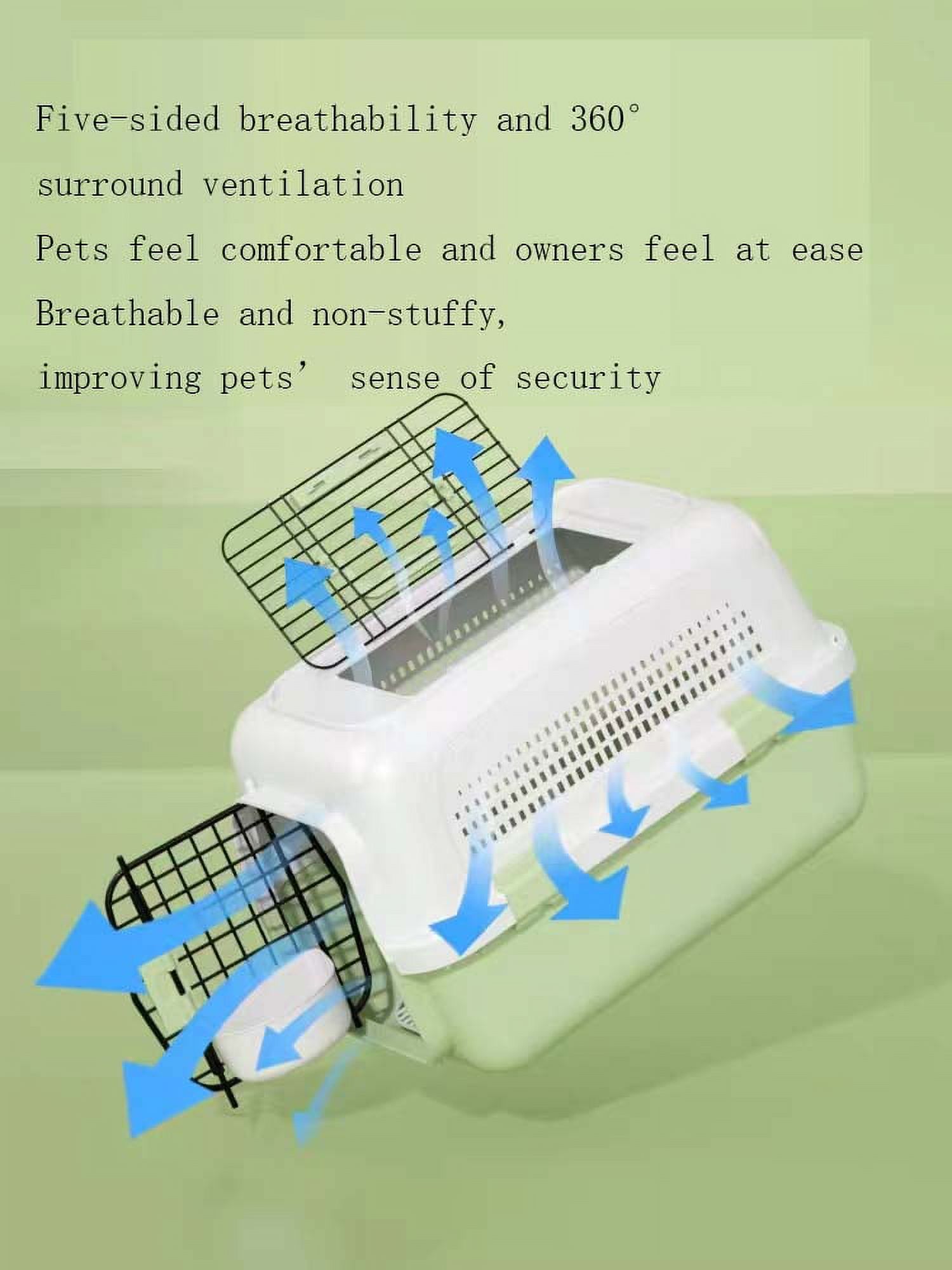 Plastic Kennel Rolling Plastic Airline Approved Wire Door Travel Dog Cage, Small, Green，L22.04IN*W13IN*H14.56IN