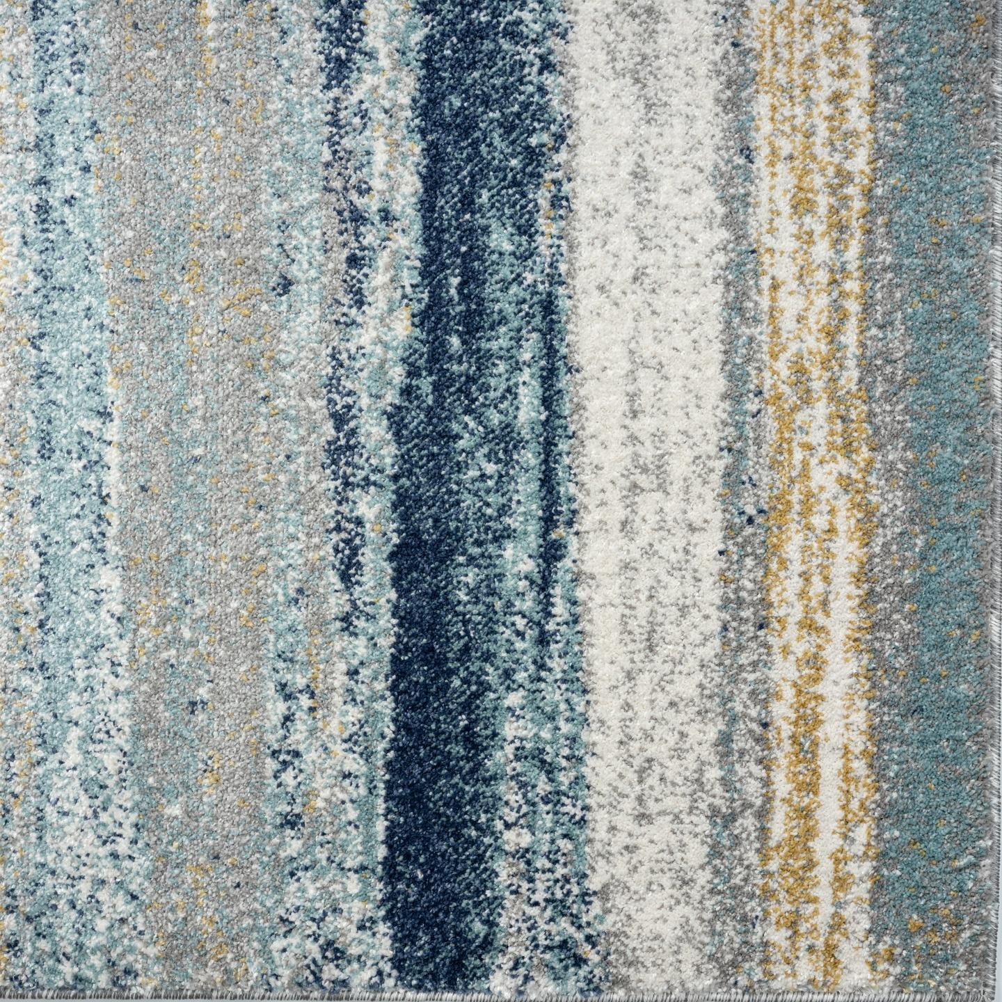 Luxe Weavers Lagos Collection 7501 Yellow and Blue 9x12 Abstract Area Rug