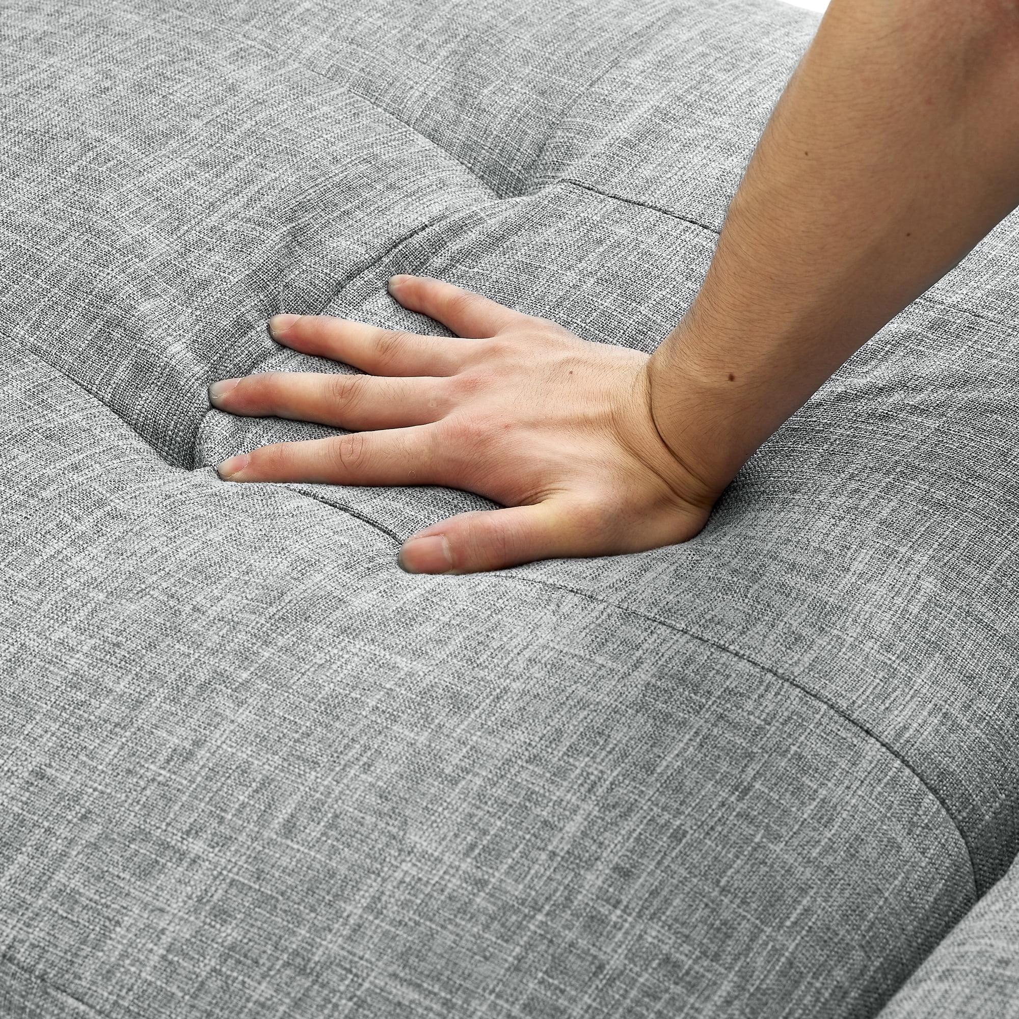 uhomepro Sleeper Chair Bed Sofa Bed, 4 in 1 Multi-Function Folding Ottoman Bed with Adjustable Backrest, Pull Out Lounge Couch Bed for Small Apartment Living Room Bedroom, Gray