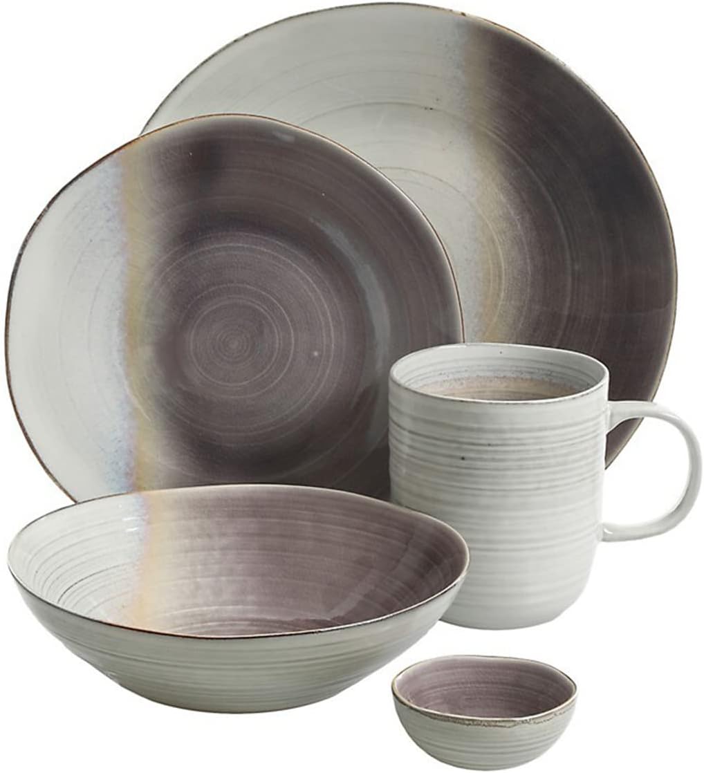 Laurie Gates Aubergine Blush 20-Piece Dinnerware Set