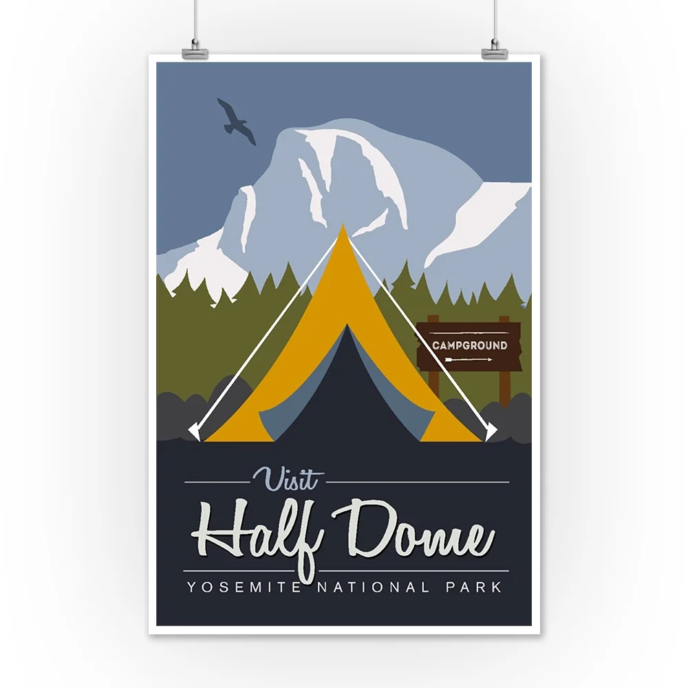 Visit Half Dome, Off the Grid (Tent) (12x18 Wall Art Poster, Room Decor)