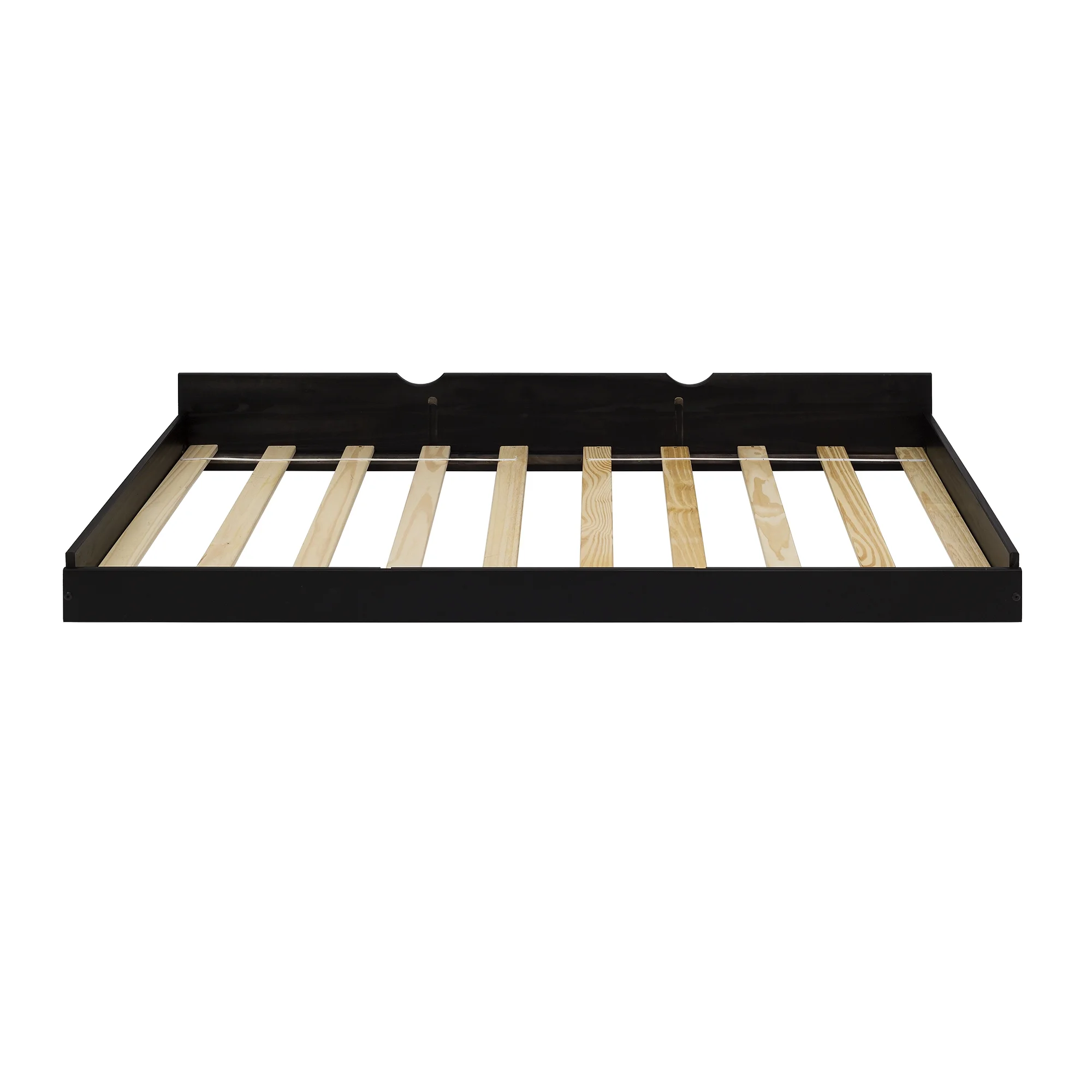 Desert Fields Baneberry Simple Solid Wood Natural Trundle Bed, Black
