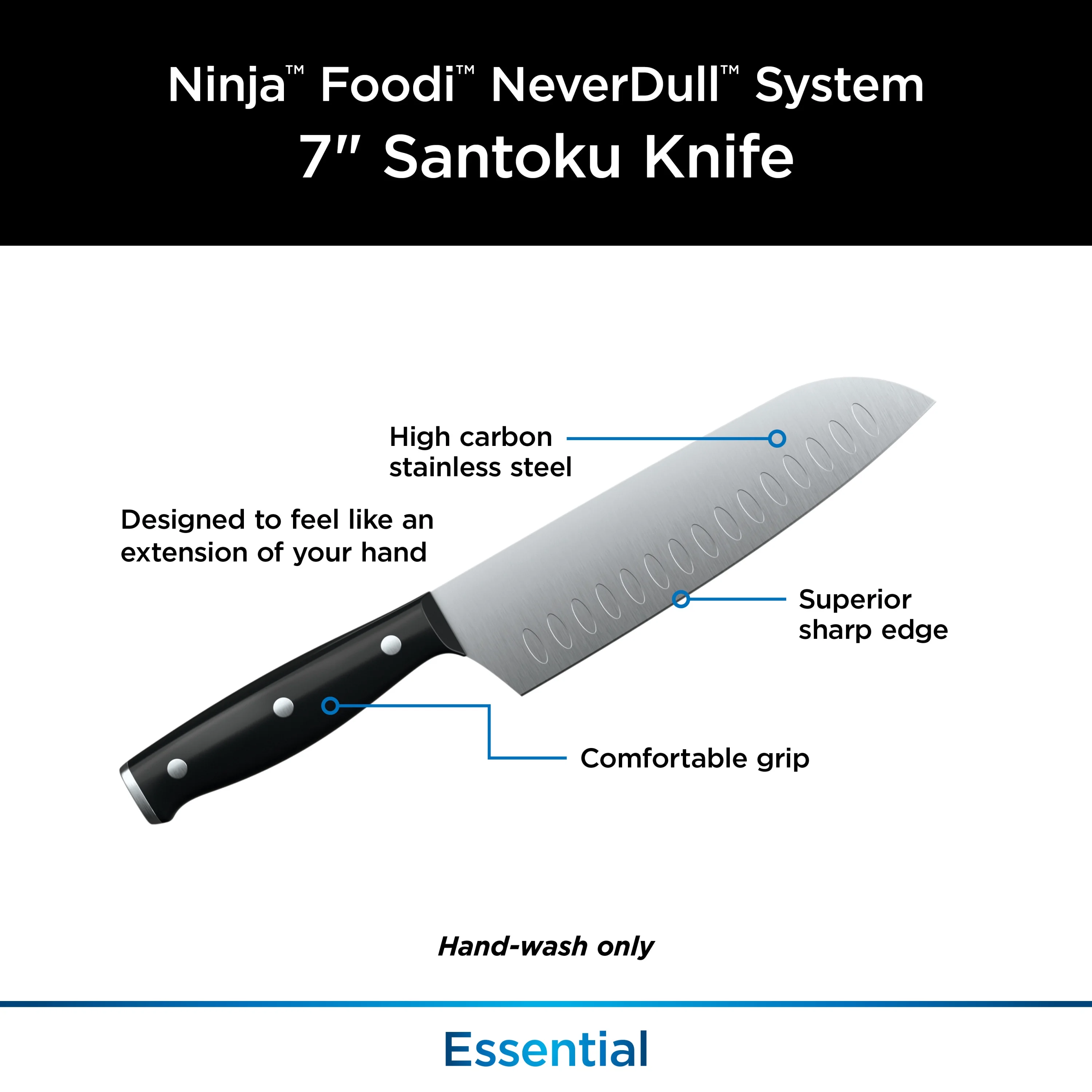 Ninja™ Foodi™ NeverDull™ System Essential 7” Santoku Knife (K10118)