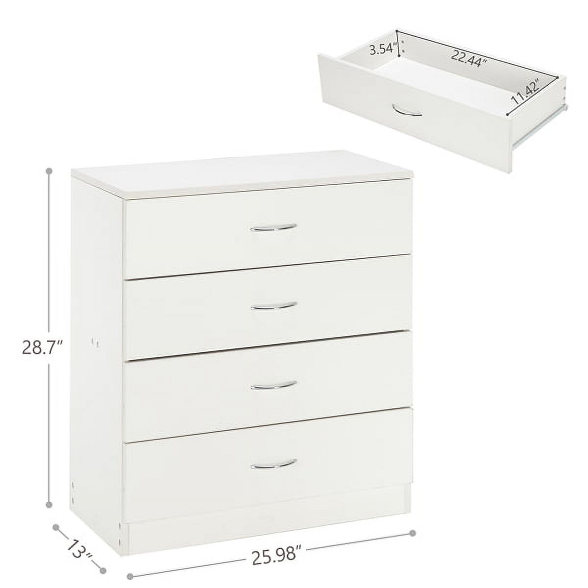 Arturesthome MDF Wood Simple 4-Drawer Dresser White