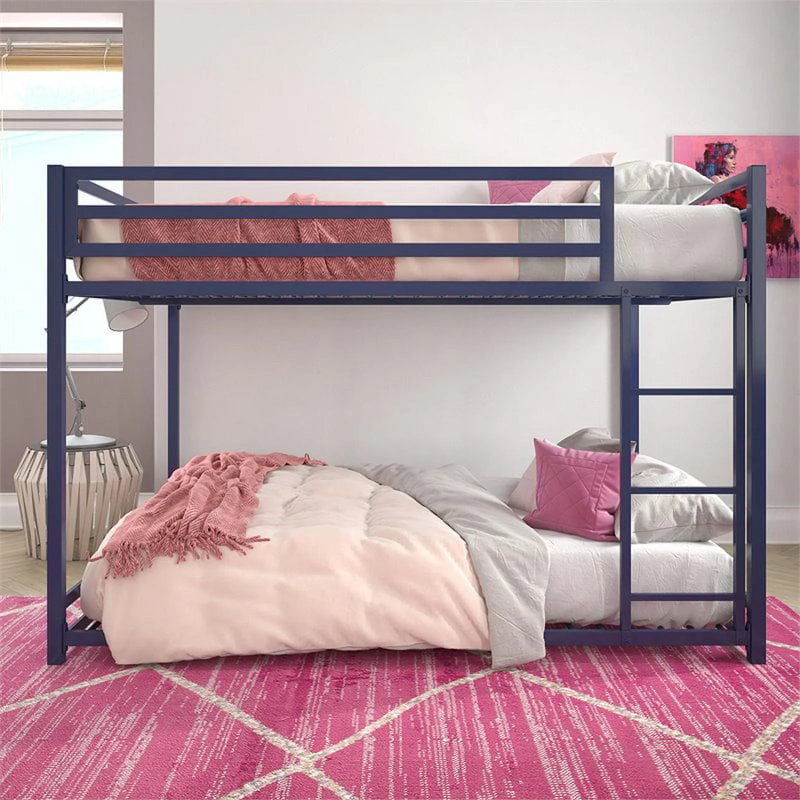 DHP Mabel Full Over Full Metal Bunk Bed in Blue
