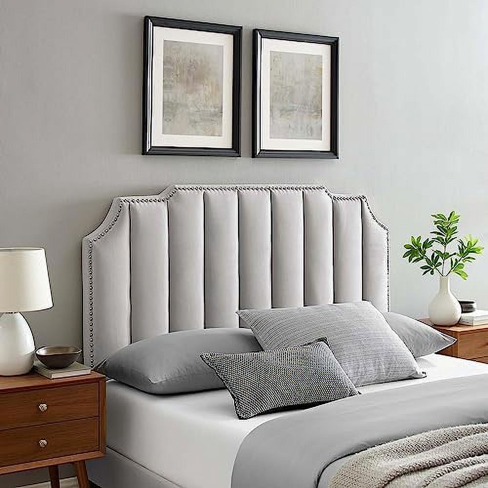 HBBOOMLIFE Rosalind Channel Tufted Performance Velvet Headboard  Twin  Charcoal