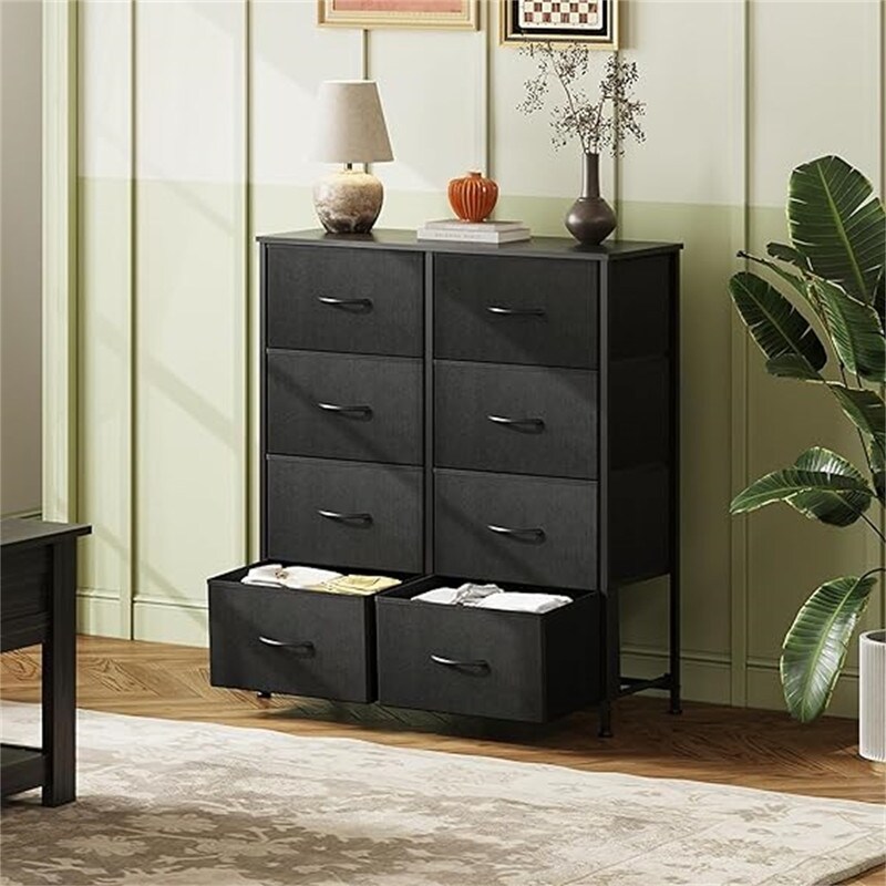 Fabric Dresser for Bedroom Charcoal Black