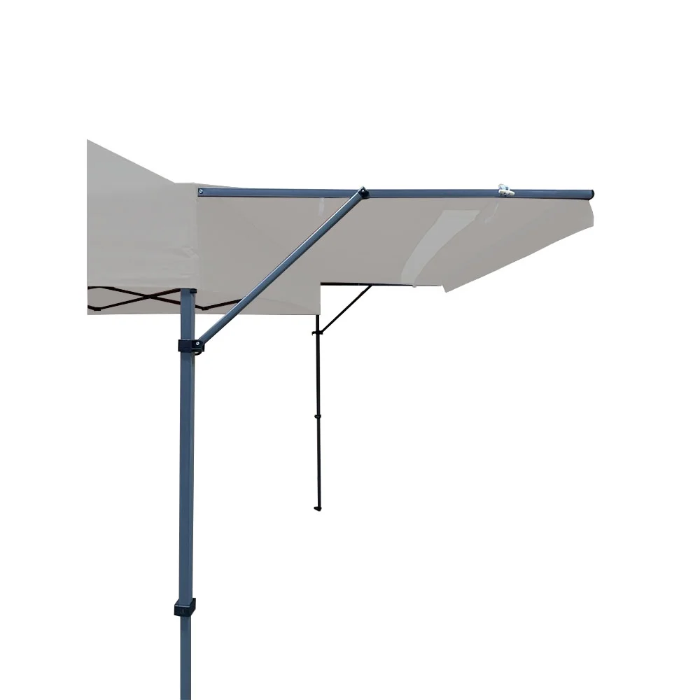 Garden Winds Replacement Canopy Top Cover Compatible with The MasterCanopy 10' X 10' with Double Awnings - RipLock 350 - Slate Gray