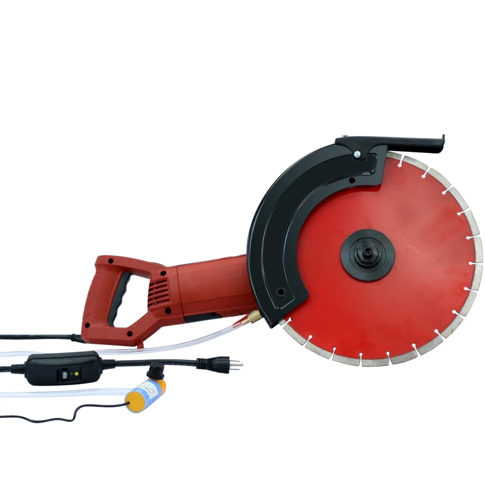 14” 18Amp Electric Concrete Saw Wet Dry Circular Saw Cutter with Water Pump & Blade for Brick, Wood, Metal, Reinforced Concrete, Porcelain