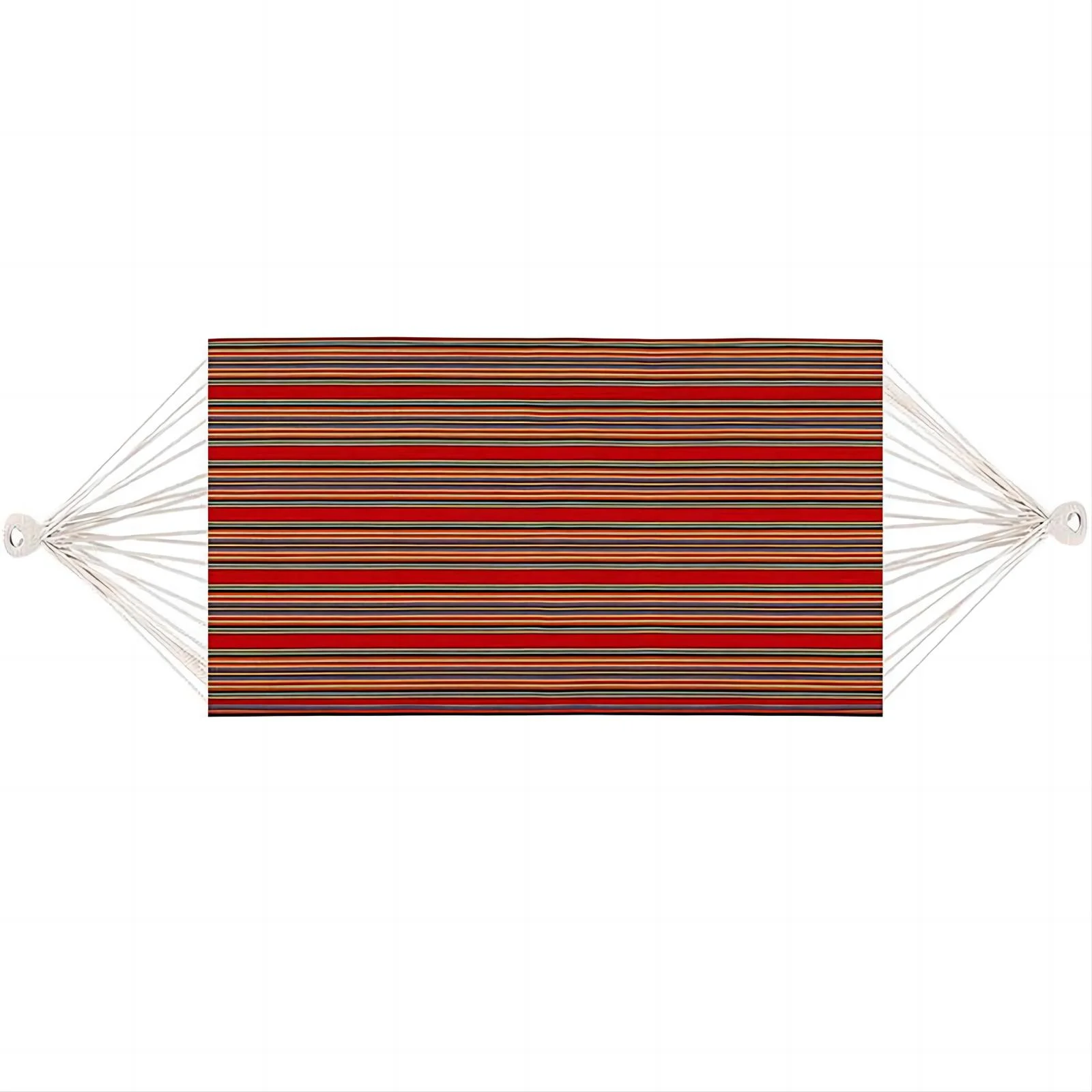 Inolait 2-Person Brazilian-Style Cotton Double Hammock with Stand Set with Carrying Bag - Red Stripes