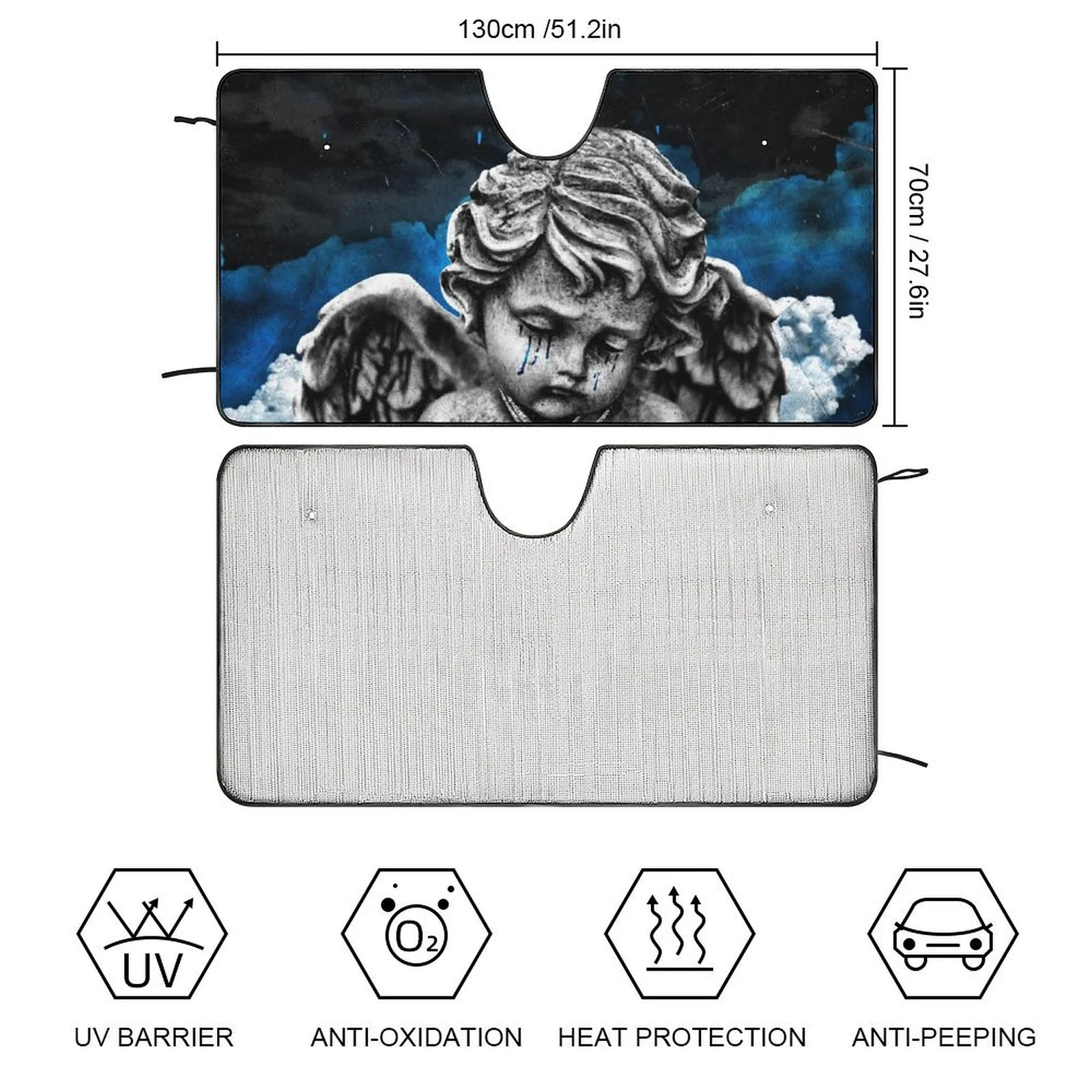 Rod Wave Heart Car Windshield Sunshade Accessories Umbrella Foldable Reflective Sun Visor Front Window Cover Protector