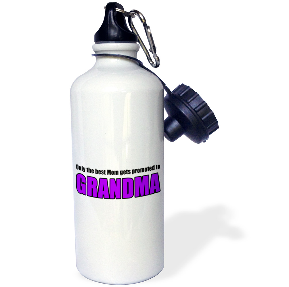Only The Best Mom Gets Promoted To Grandma Purple 21 oz Sports Water Bottle wb-221758-1