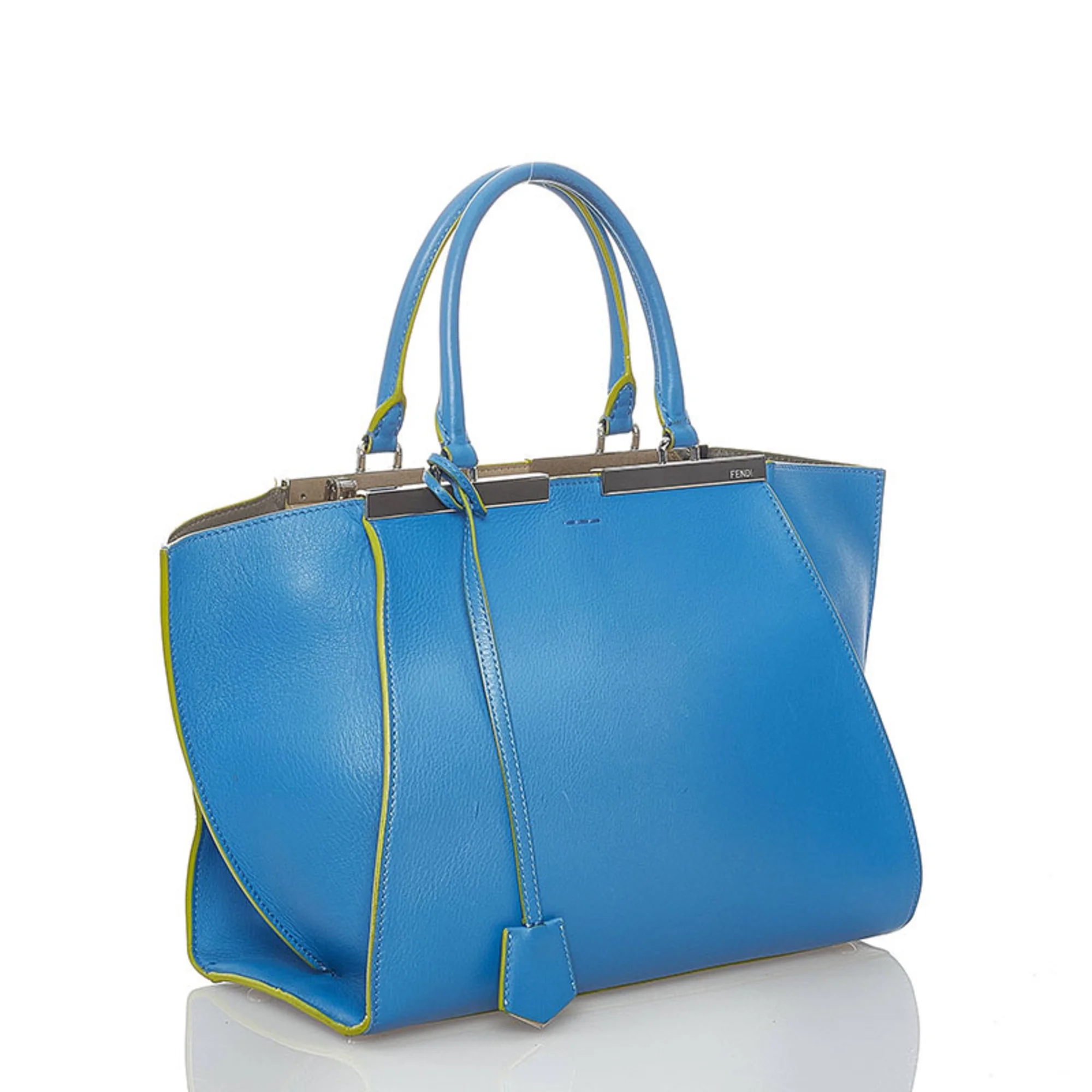 Pre-Owned Fendi Troisour handbag shoulder bag 8BH279 blue leather ladies FENDI (Fair)