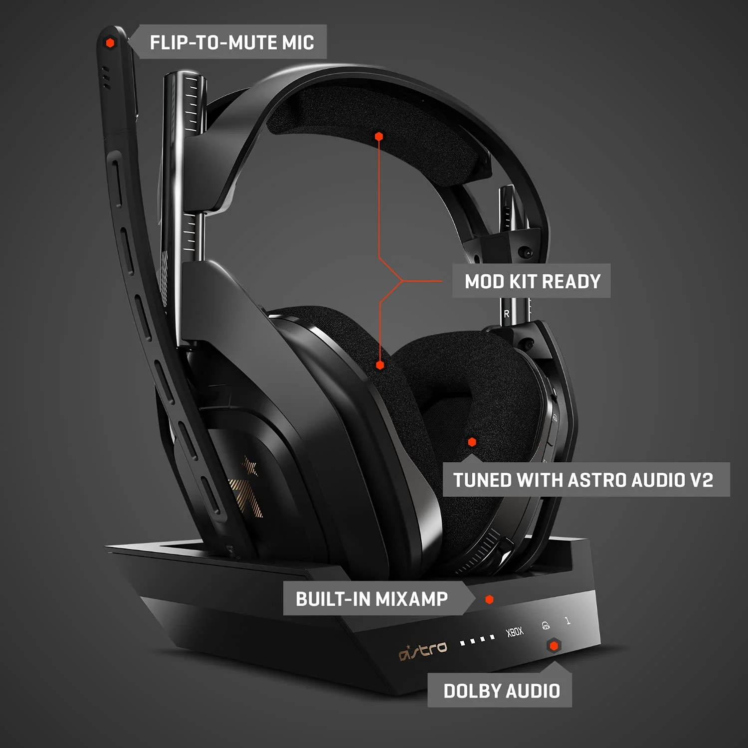 Open Box ASTRO Gaming A50 Wireless Headset + Base Station - 939-001680 - Black/Gold