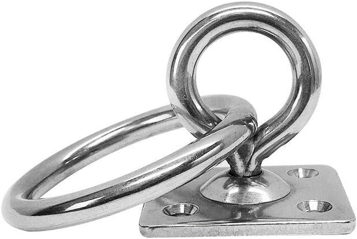 Stainless Steel 304 Square Swivel Pad Eye Plate W Ring 3/16