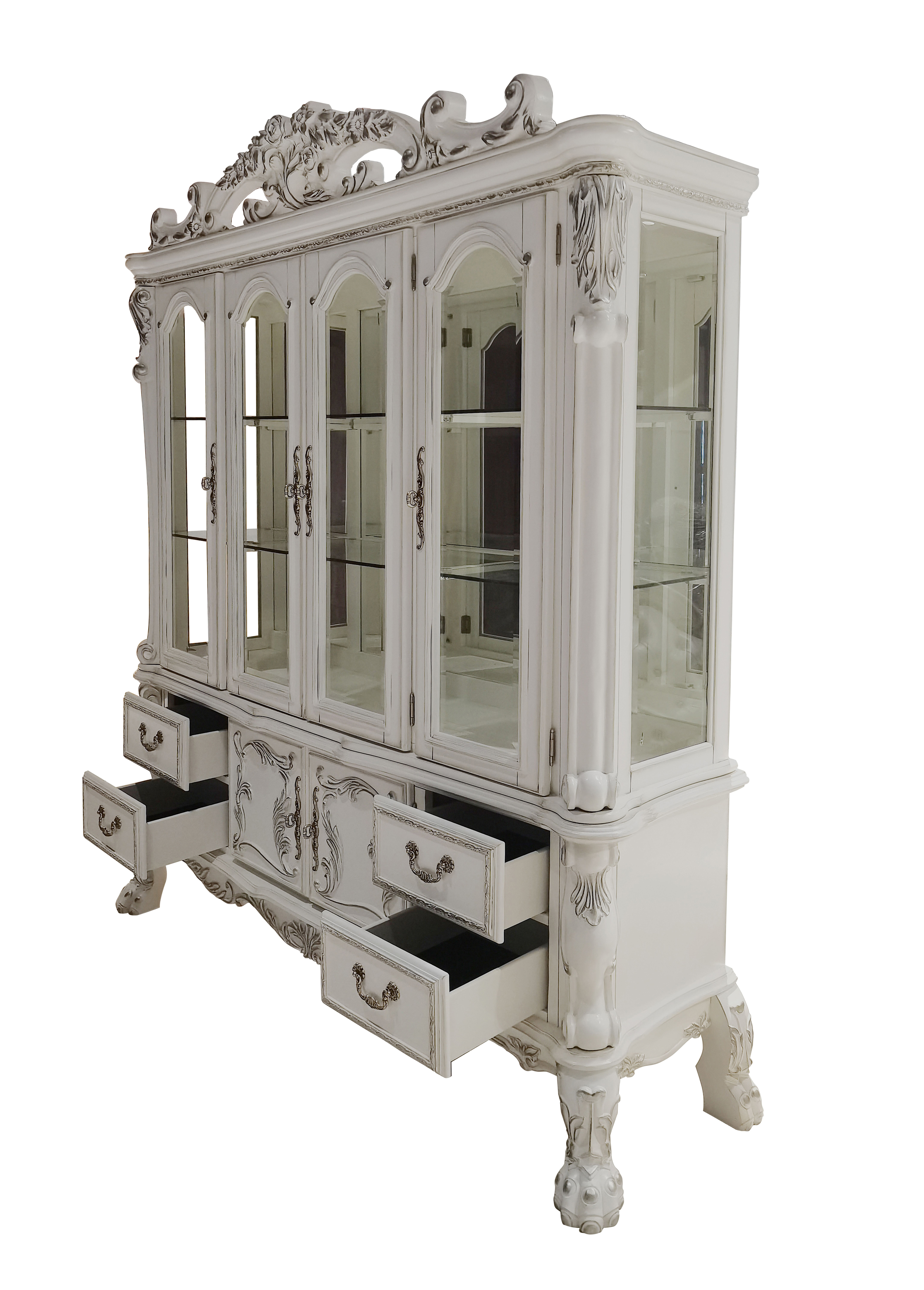 ACME Dresden Wood Hutch and Buffet in Bone White