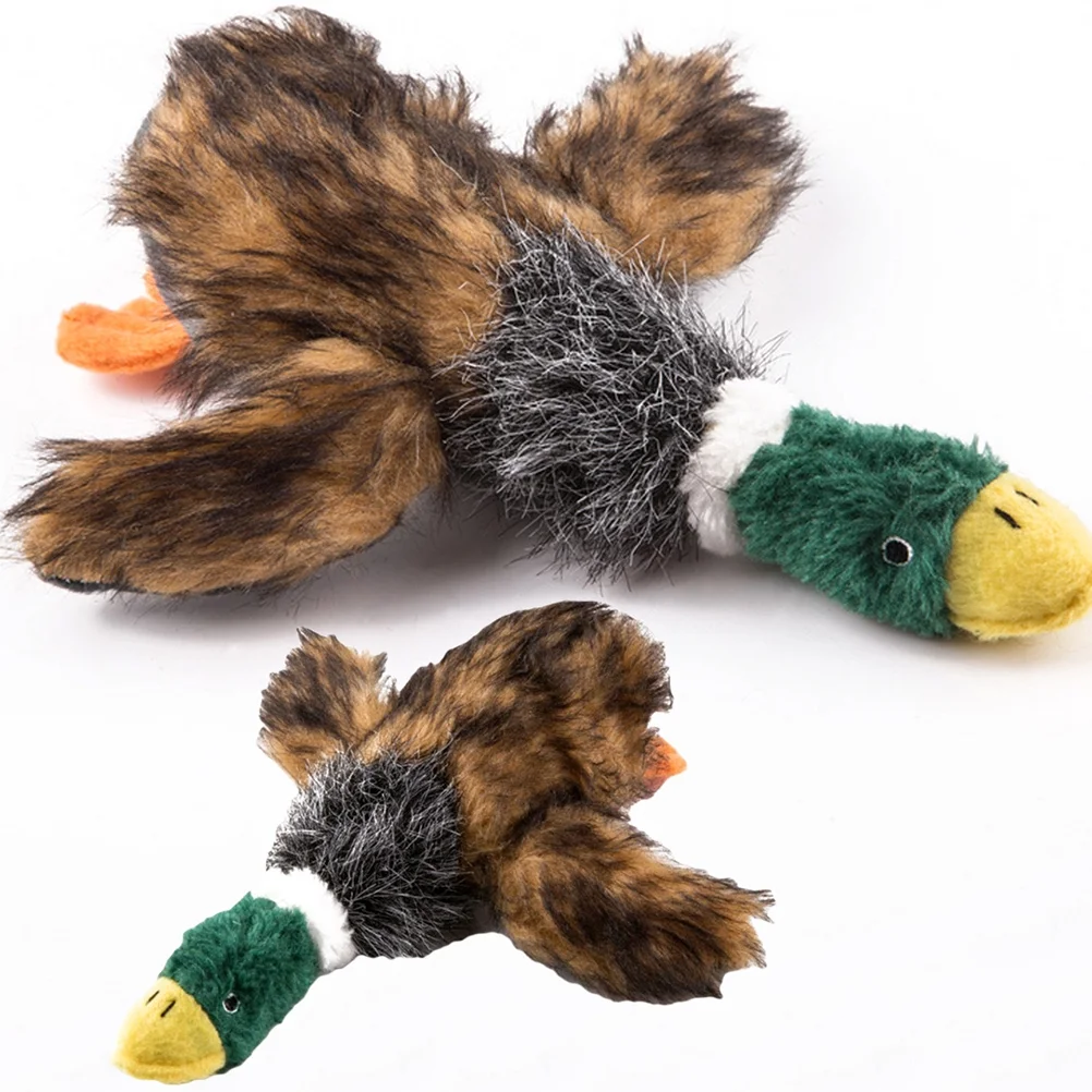 Toy Dog Toys  Plush Dogs Squeaky Stuffed Chew Pet Puppy Tough Large Wild Animals Chewing Squeaker Mallard Cat