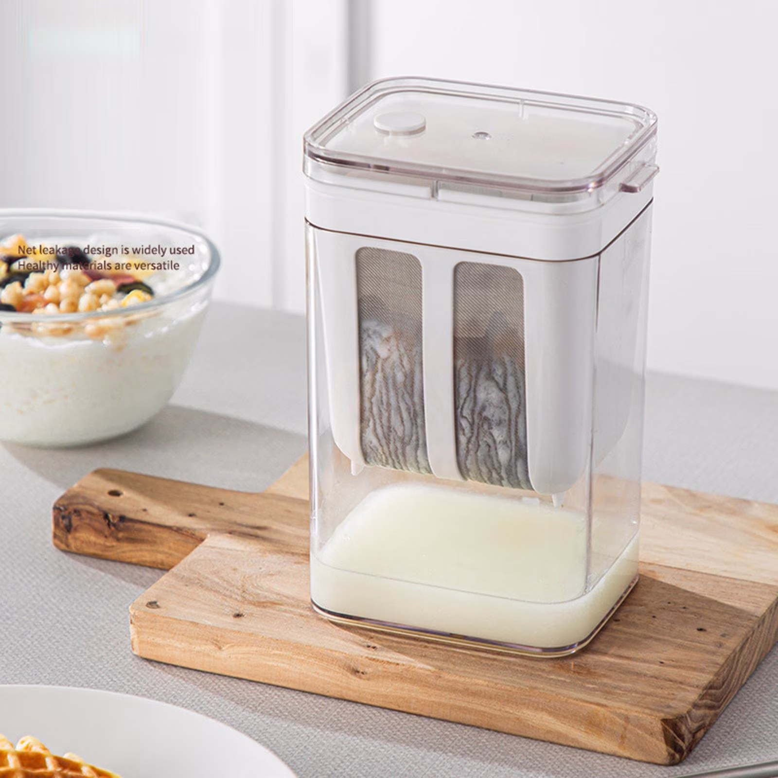 Greek Yogurt Strainer with Stirring Spoon Whey Separator for Soy Milk Juice Style A