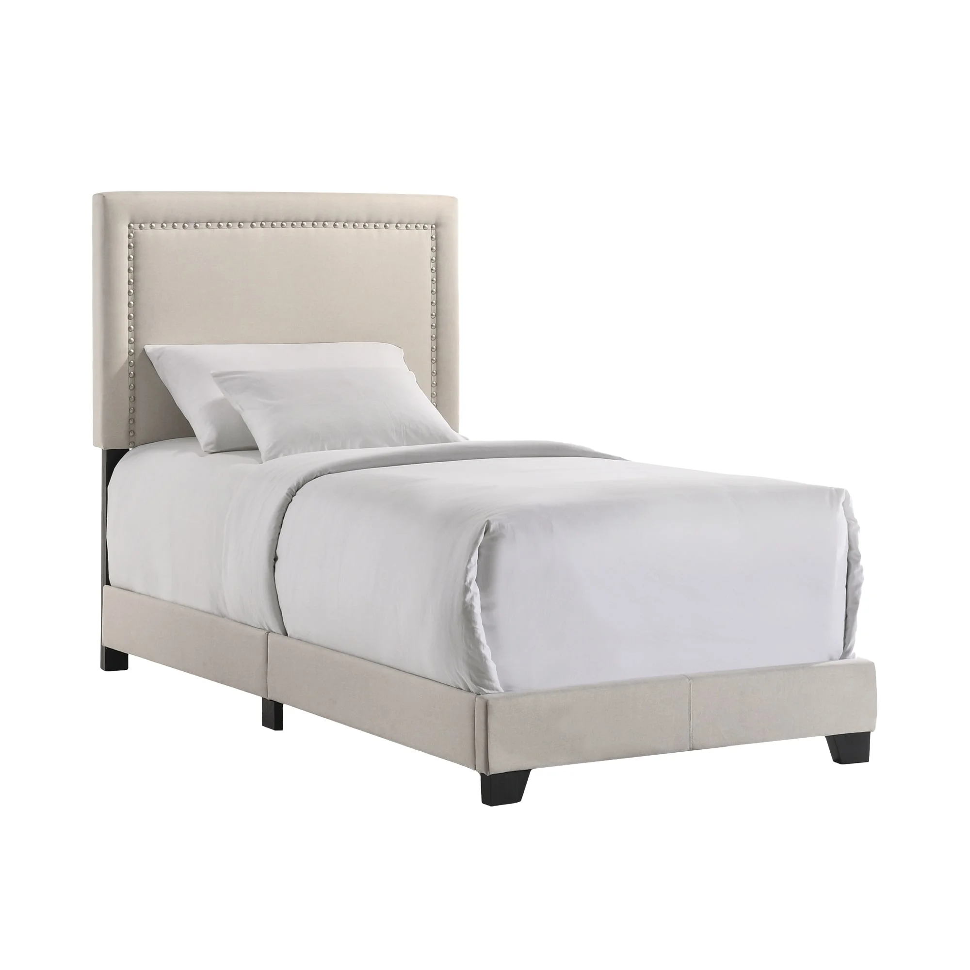 Intercon Furniture Zion Modern Fabric Twin Upholstered Bed in Zion Fog Beige