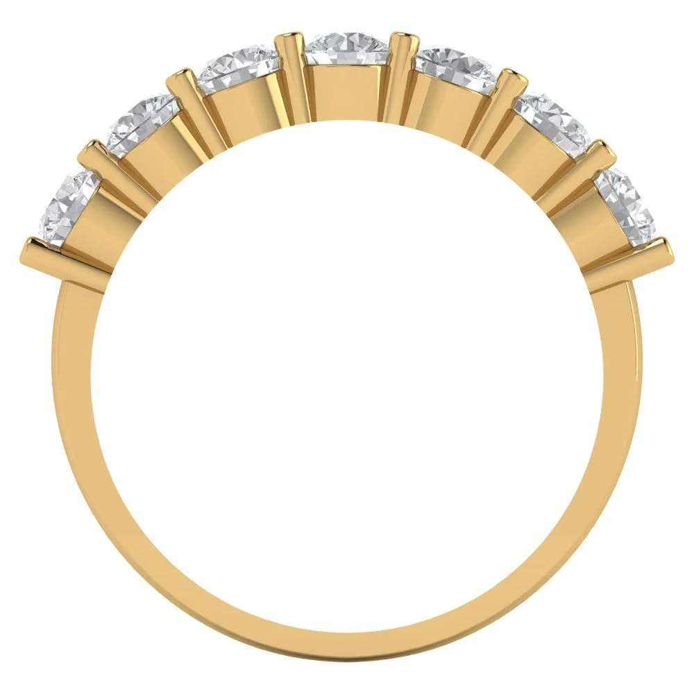 1.05 ct Brilliant Round Cut Synthetic Moissanite 18K Yellow Gold Stackable Band SZ 5.25