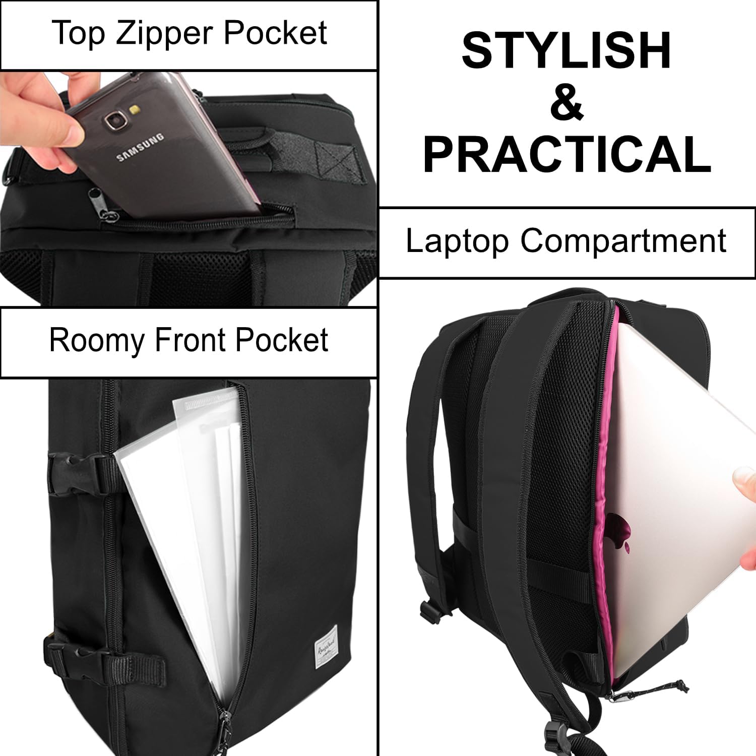 New Business Trip Backpack 21L Flight Approved Carry on Daypack 15-inch Laptop Notebook, Travel Commute Gym