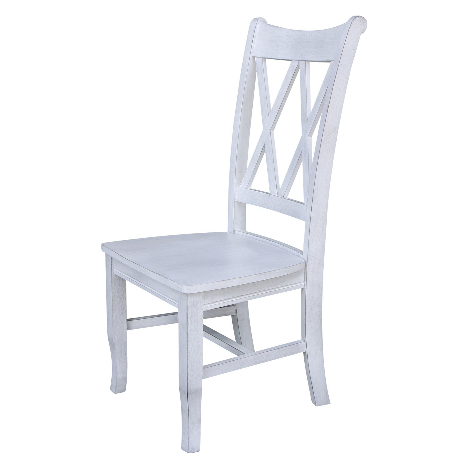 Double XX Solid Wood Chairs in White- Set of 2