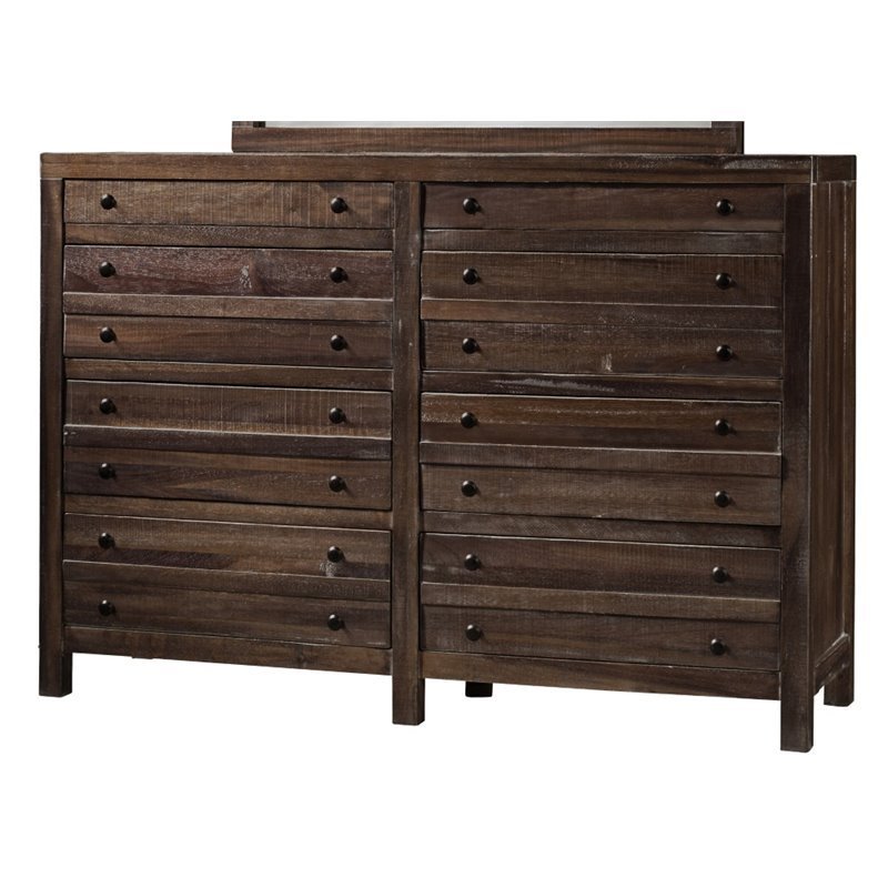 Bowery Hill 8 Drawer Solid Wood Dresser in Java