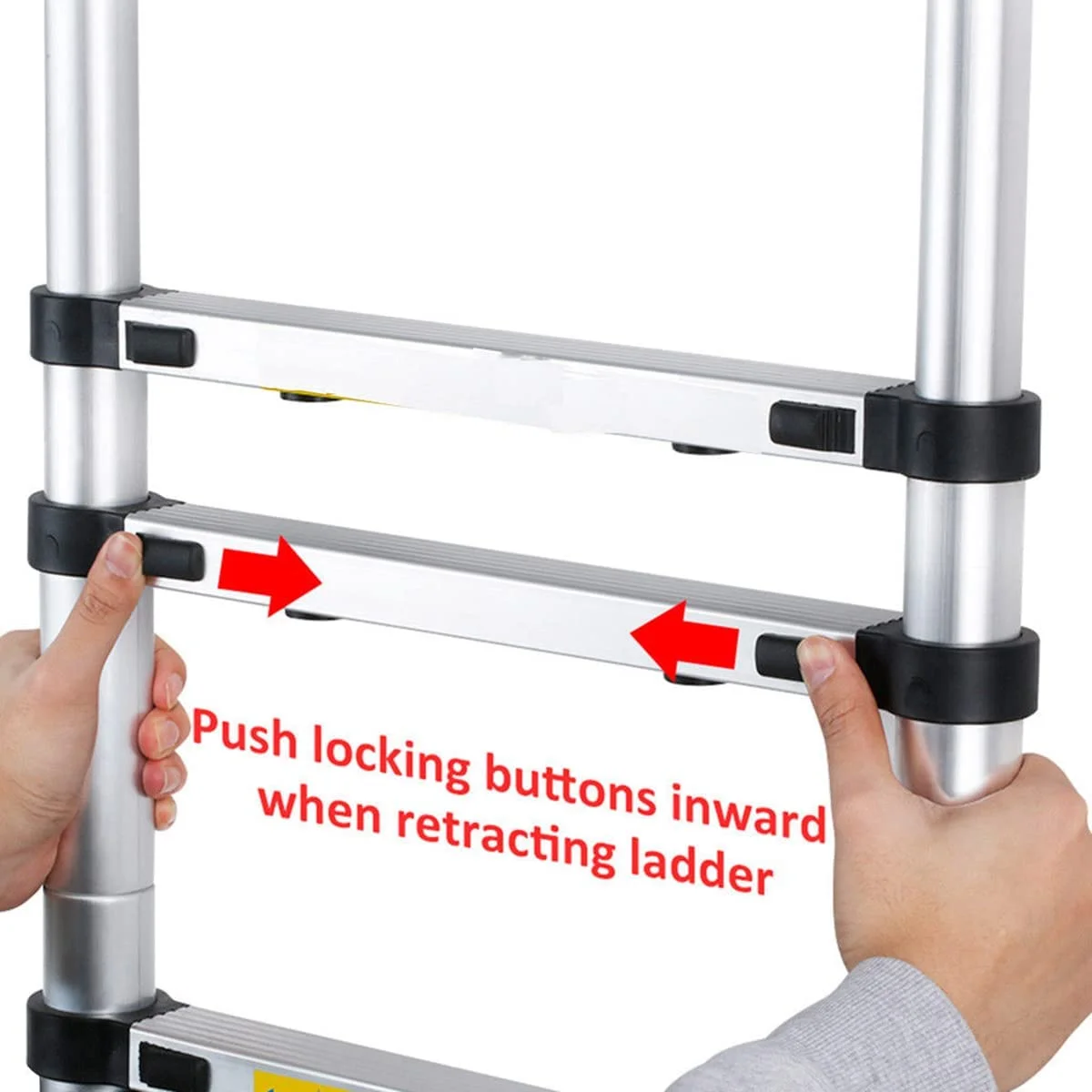 Telescoping Ladder Extension Ladder 10.5FT Collapsible Extendable Ladder, Stainless Steel Attic Ladder Rv Ladder