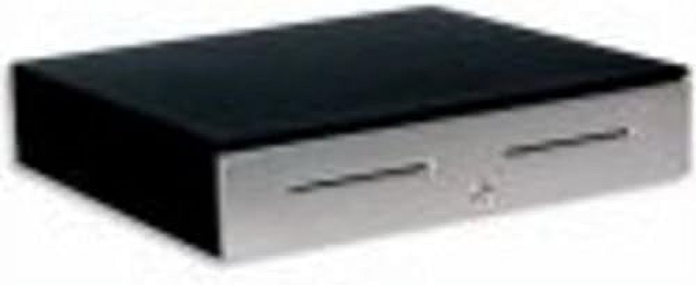 S4000 HEAVY DUTY CASH DRAWER MULTIPRO 24V BLACK STAINLESS STEEL FRONT 18X16 2 MEDIA SLOTS COIN ROLL STORAGE TILL REQUIRES CABLE