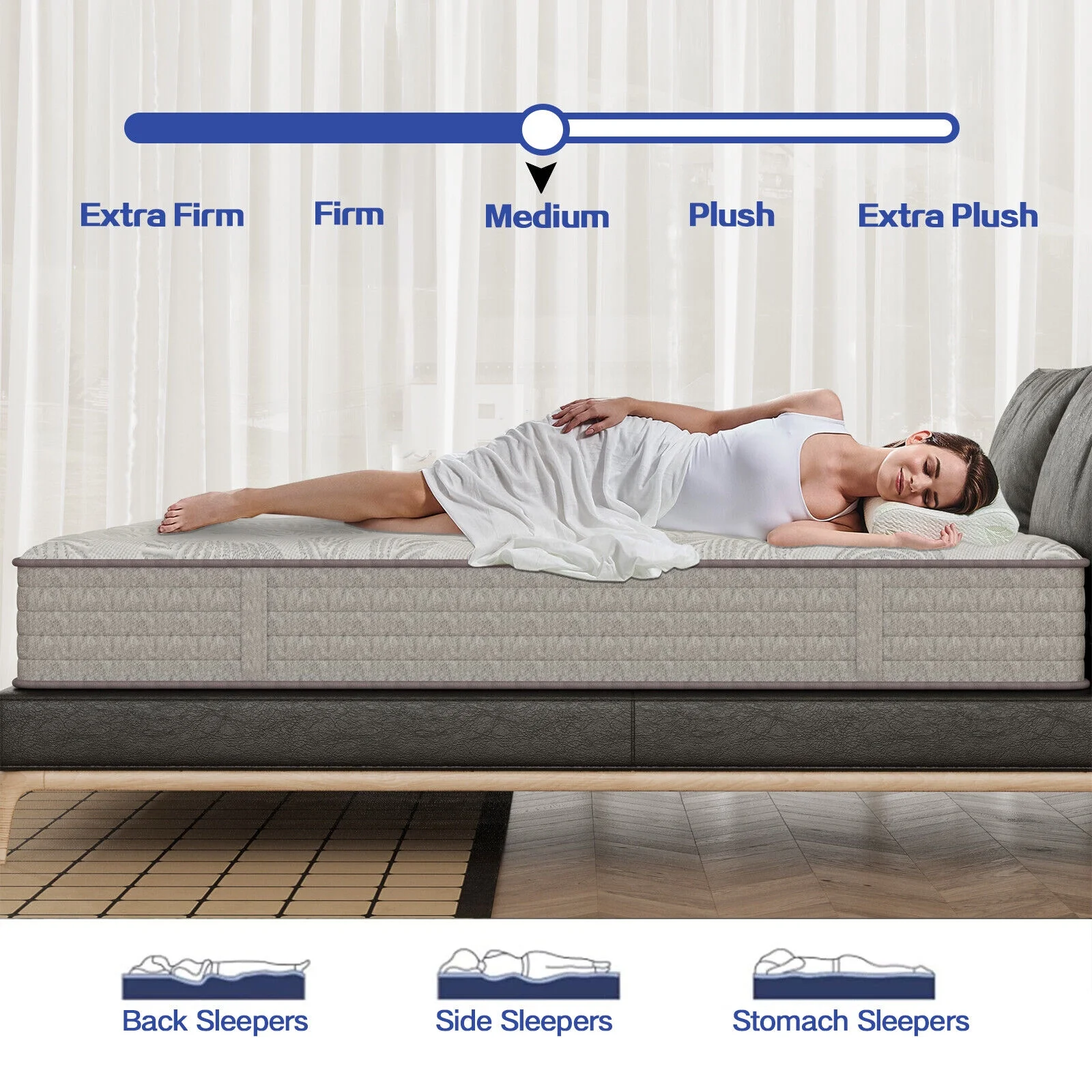 KOW® 12 inch Hybrid Mattress King, Medium Firm innerspring Mattress in a Box, Pressure Relief,Premium Foam and Coils Springs