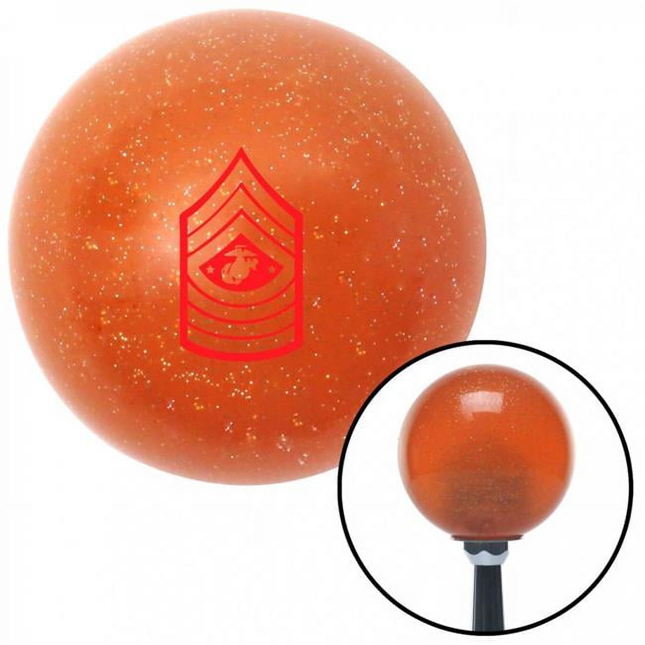American Shifter 44642 Red 11 Sergeant Major of the Marine Corps Orange Metal Flake Shift Knob with M16 x 1.5 Insert Auto Brody