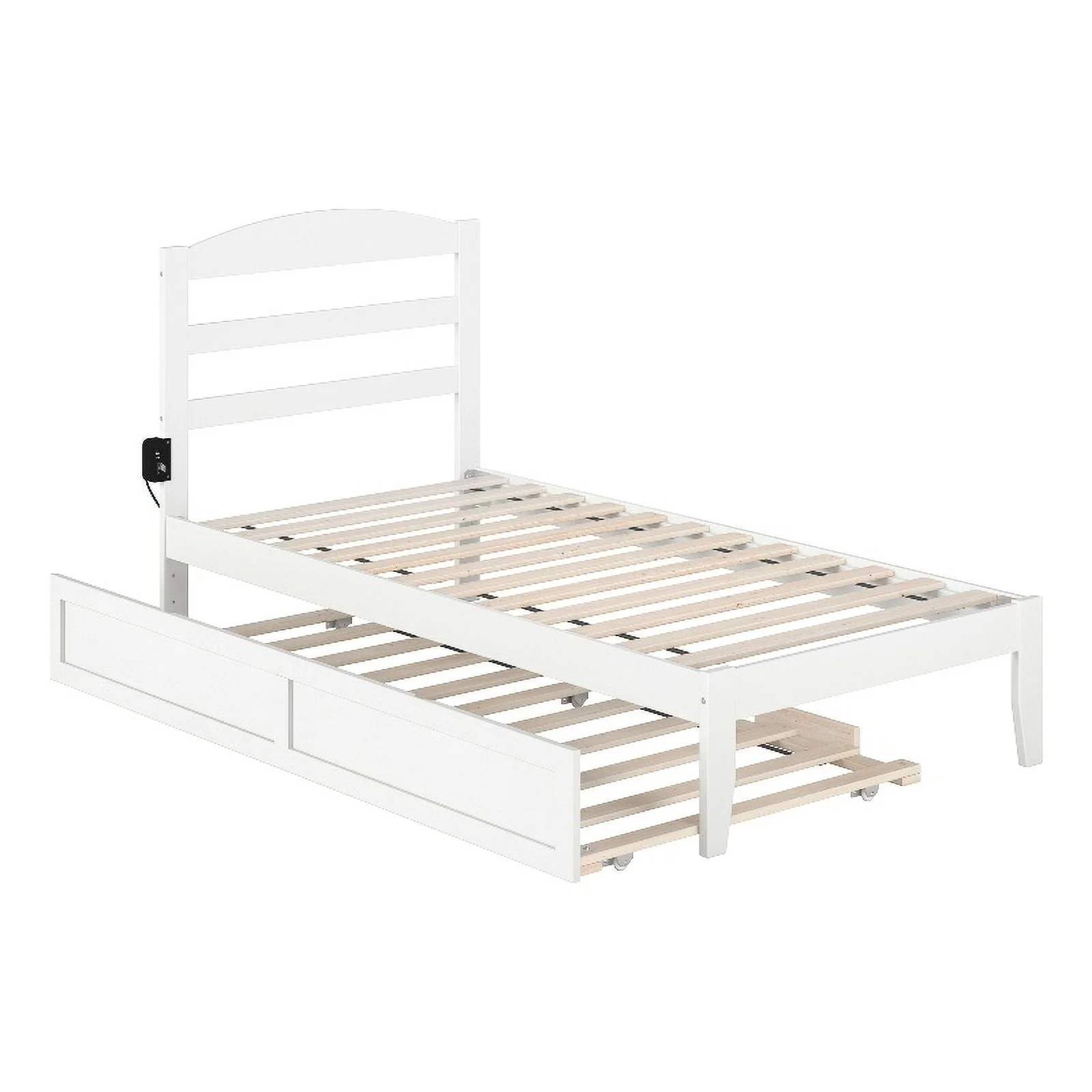 AFI Warren Solid Wood Traditional Twin Bed w/ Twin Trundle in White