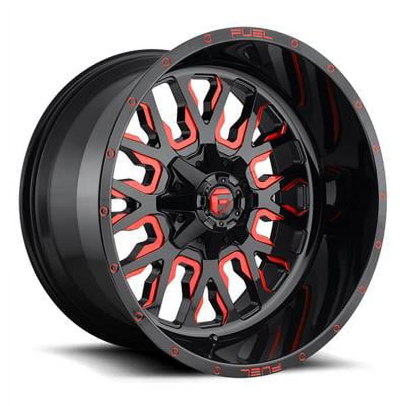 Fuel 1PC Aluminum Rim D612 STROKE 20X10in Gloss Black Red Tinted Clear Finish, D61220009847