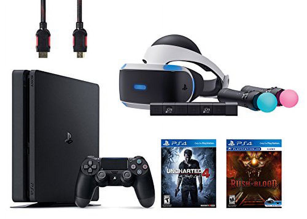 Uncharted 4, VR game disc PSVR Until Dawn: Rush of Blood, Sony PlayStation VR Start Bundle 5 Items: VR Start Bundle, PlayStation 4 Slim 500GB Console