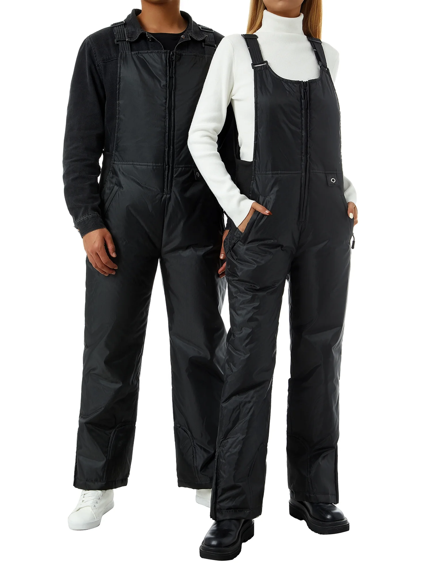Mens Classic Ski Snow Bib Overalls Windproof Waterproof Insulated Ripstop One-Piece Jumpsuit Hiking Suspender Bib Pant