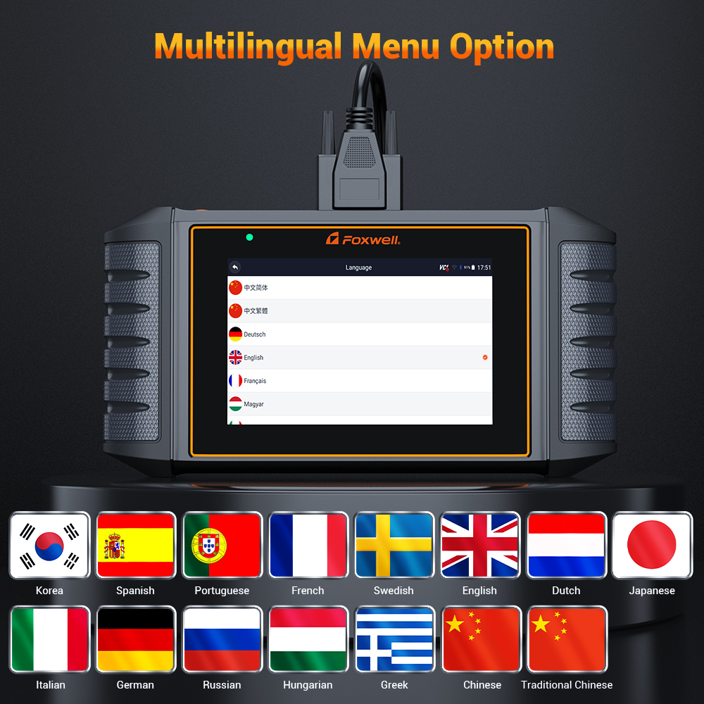 FOXWELL NT716 OBD2 Scanner Code Reader ABS Bleed Scan Diagnostic Tool SRS Transmission Engine Scanner Car Tool EPB TPMS SAS TPS Oil Reset, Android 9.0,5.5 inch Touchscreen & Lifetime Update
