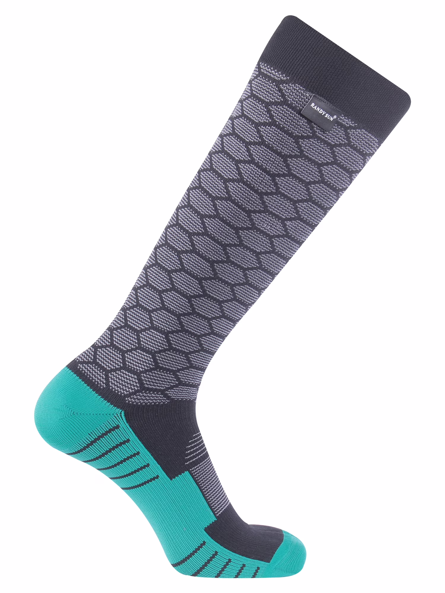 RANDY SUN Waterproof Men Socks, Lightweight Breathable Socks Cushioned Quarter Hiking Trekking Socks 1 Pair X-Small Gray- Green