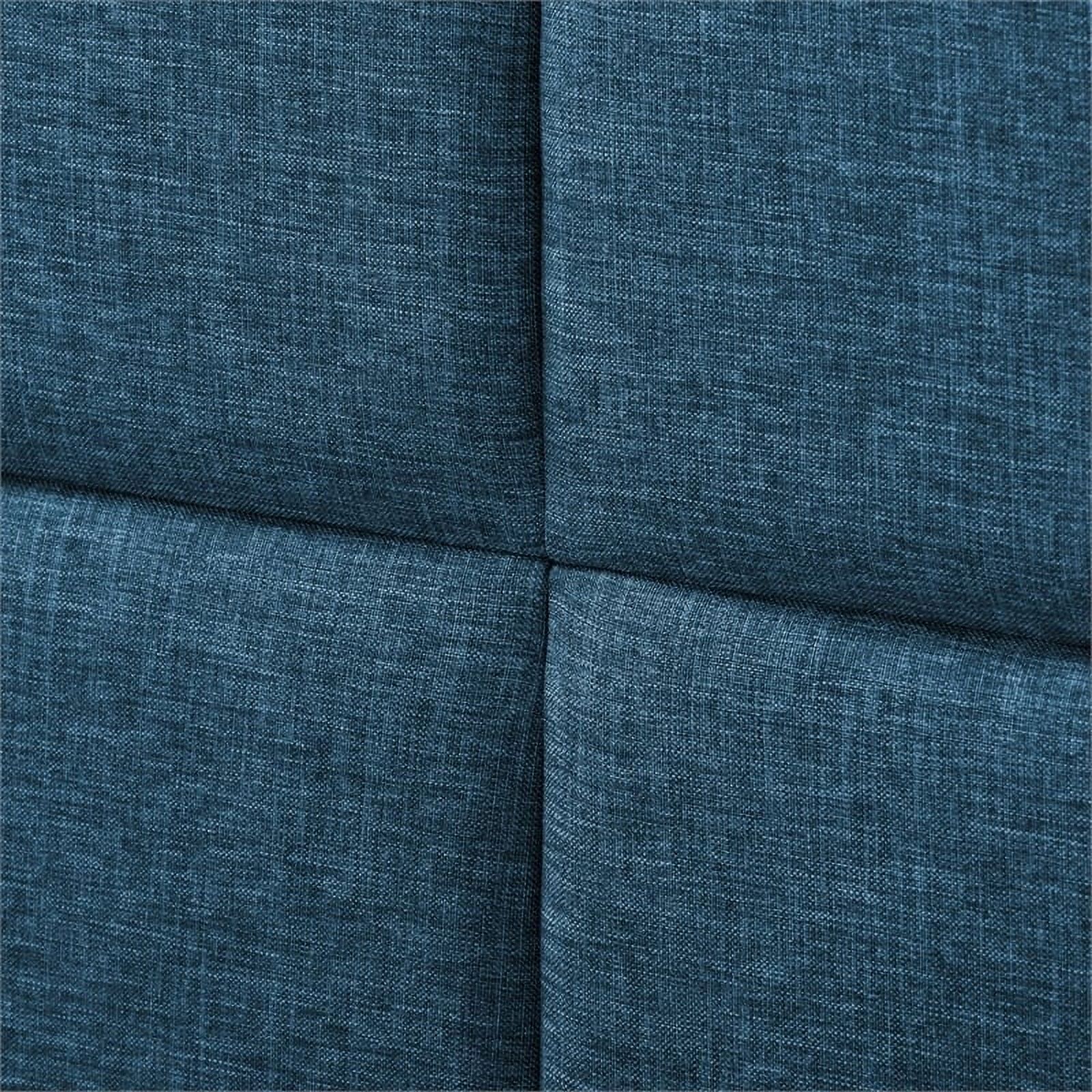 Atlin Designs Upholstered Modern Fabric Double/Ful Panel Bed in Ocean Blue