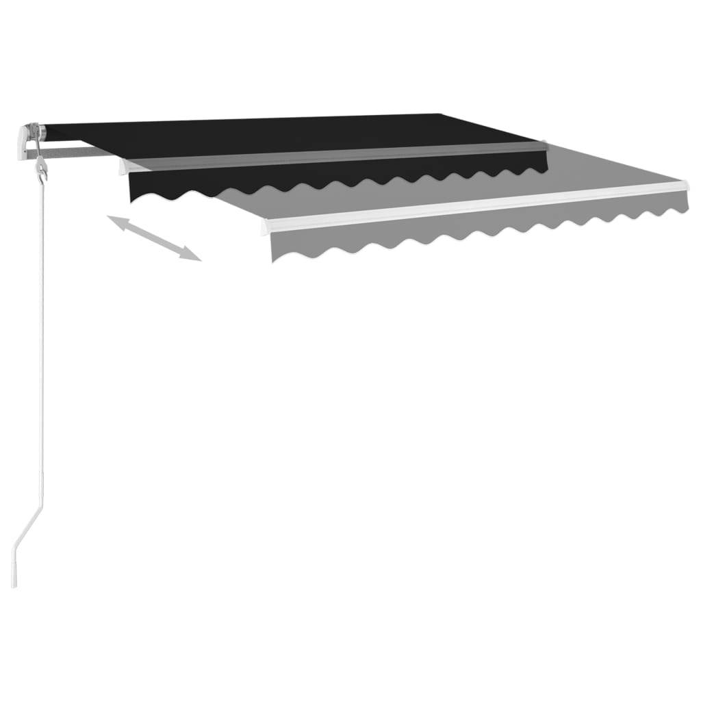 vidaXL Manual Retractable Awning with Posts 9.8'x8.2' Anthracite
