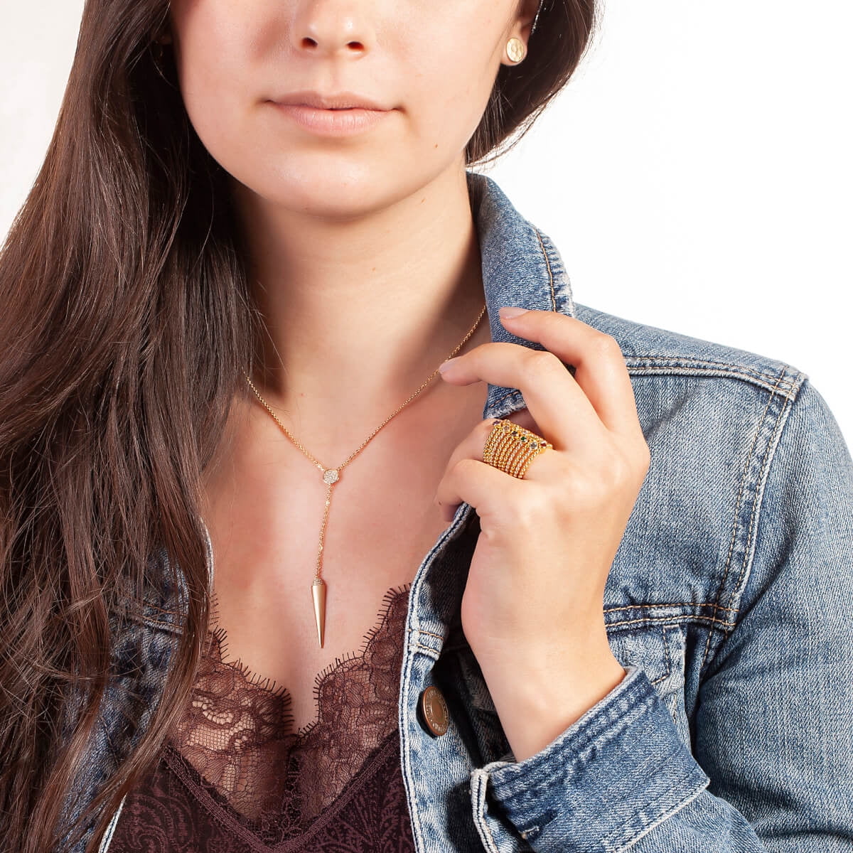 Sole du Soleil Marigold Collection Women's 18k YG Plated Stackable Fashion Ring